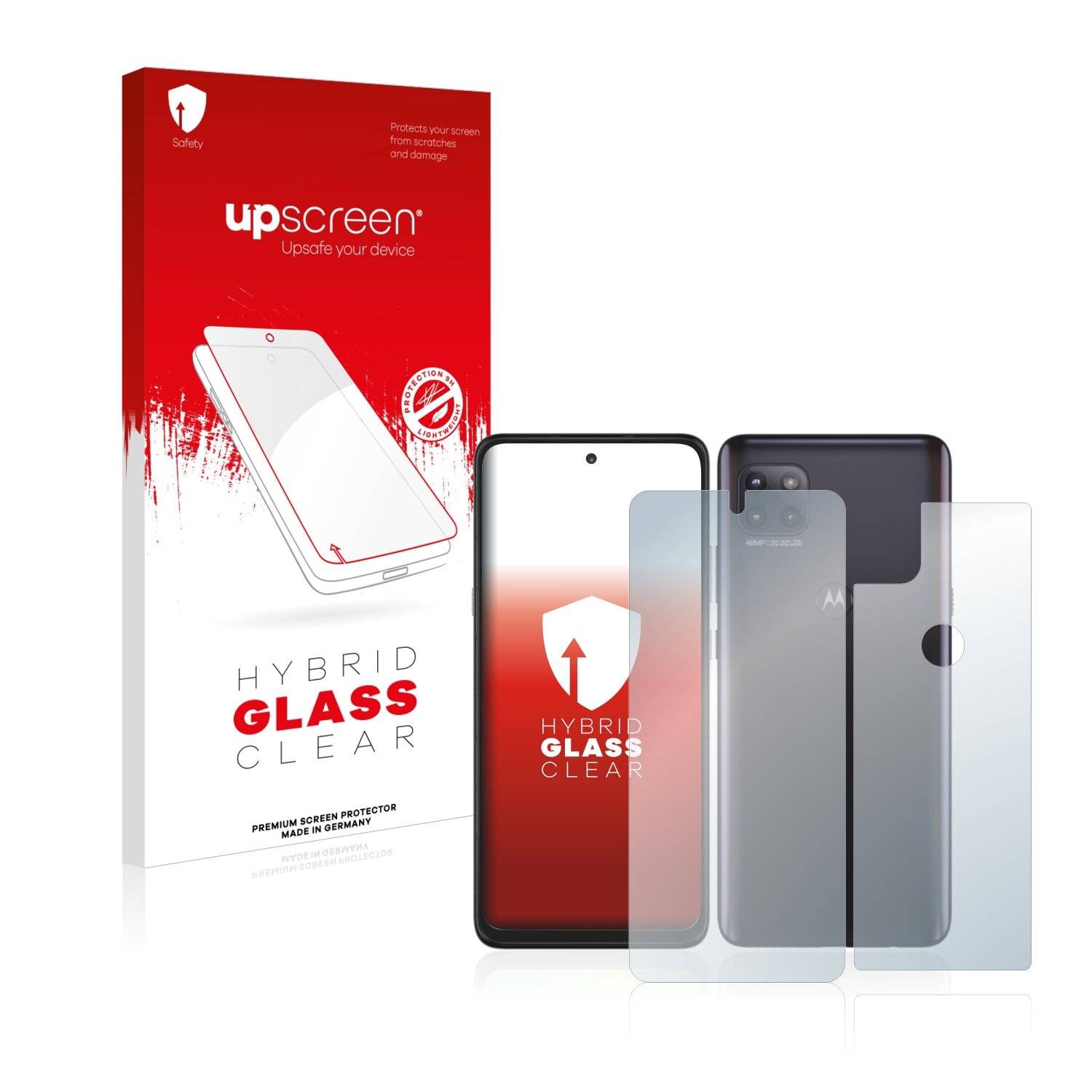 upscreen Hybrid Glass Clear Premium Schutzglas Folie für Motorola Moto G 5G (Vorder +