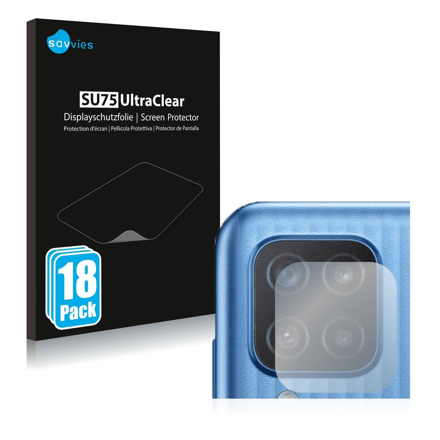 18x Savvies SU75 Displayschutzfolie für Samsung Galaxy M12 (NUR