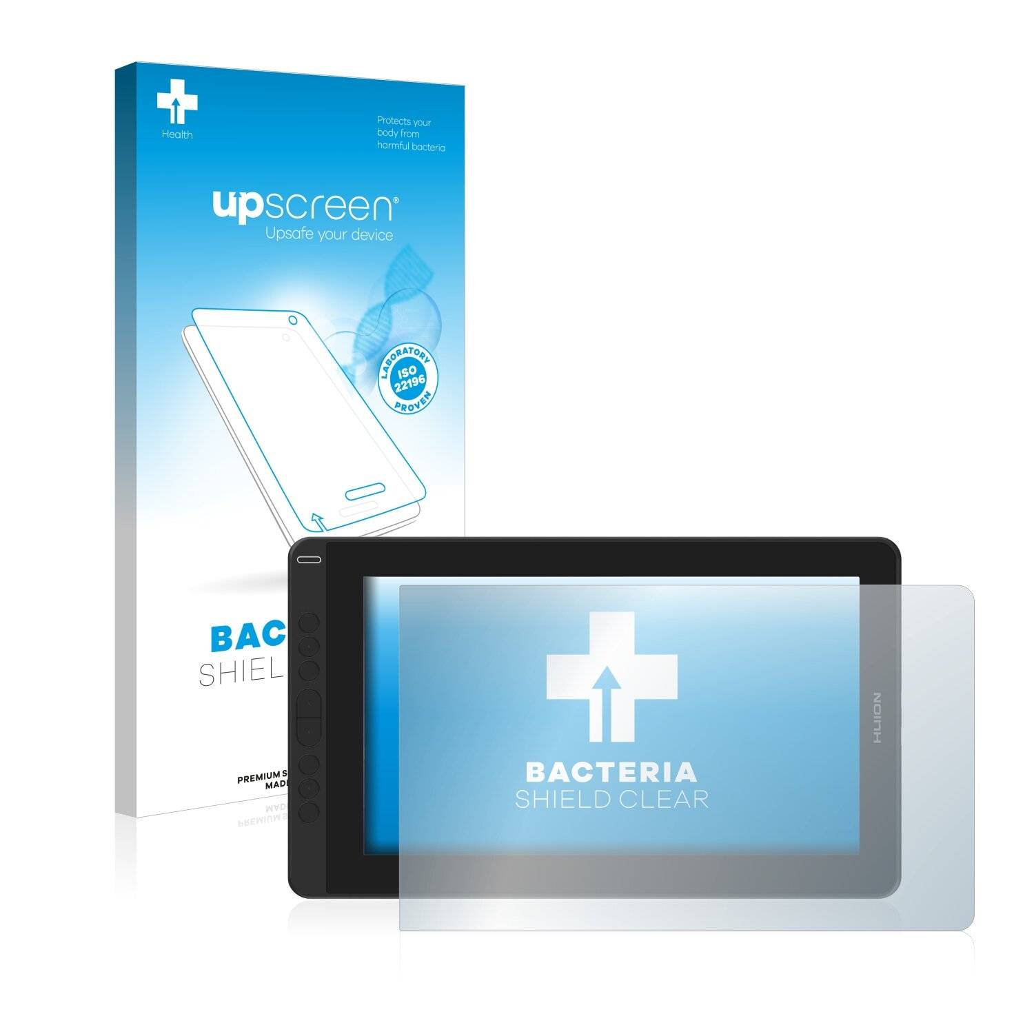 upscreen Bacteria Shield Clear Premium Antibakterielle Displayschutzfolie für Huion Kamvas