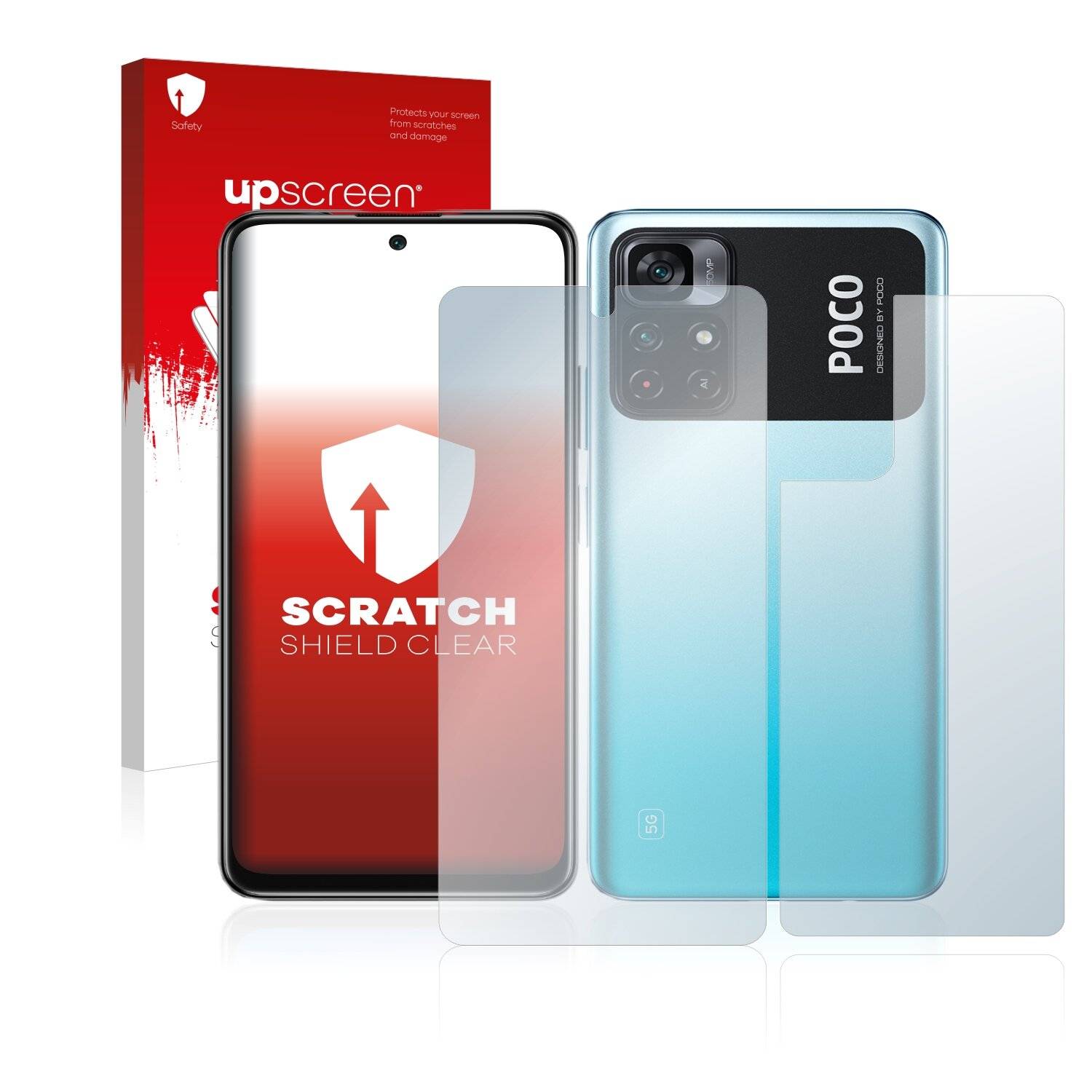 upscreen Scratch Shield Clear Premium Displayschutzfolie für Xiaomi Poco M4 Pro 5G (Vorder +