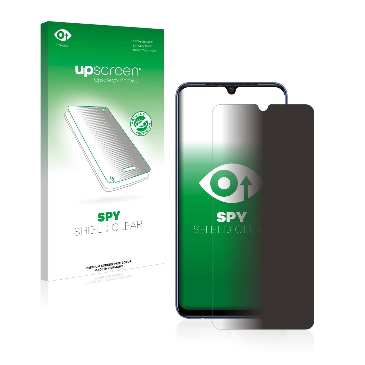upscreen Spy Shield Clear Premium Blickschutzfolie für Vivo V21e