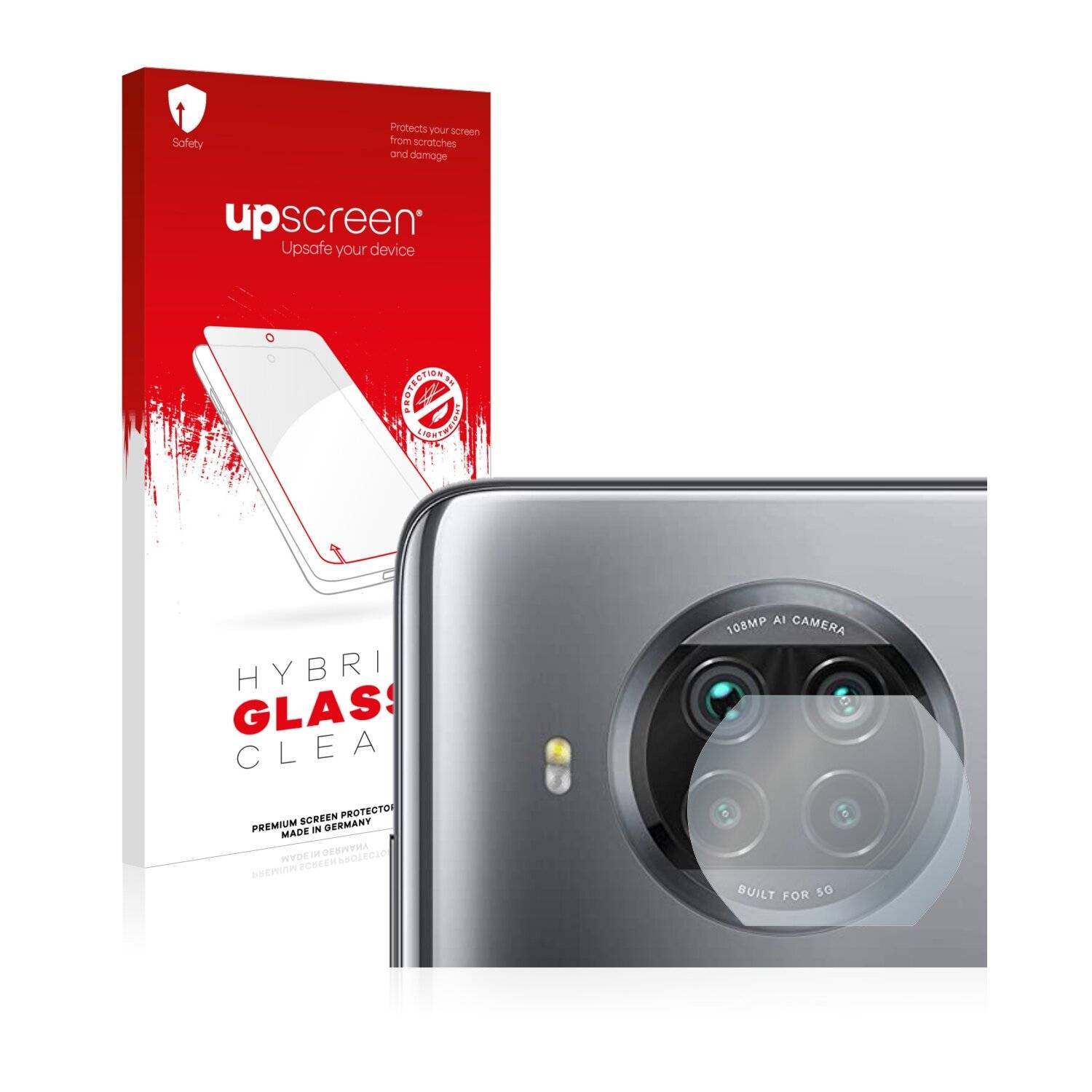 upscreen Hybrid Glass Clear Premium Schutzglas Folie für Xiaomi Mi 10i 5G (NUR