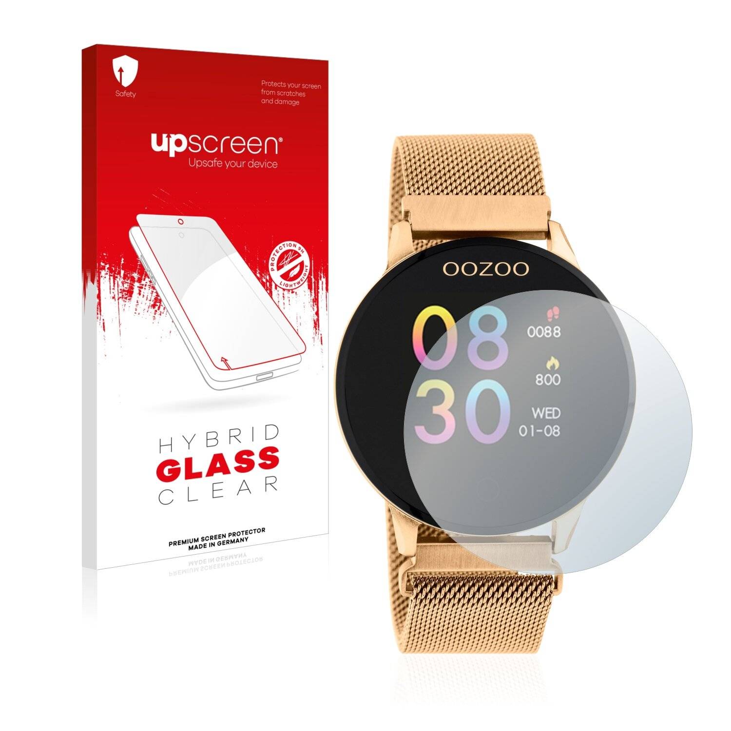 upscreen Hybrid Glass Clear Premium Schutzglas Folie für Oozoo