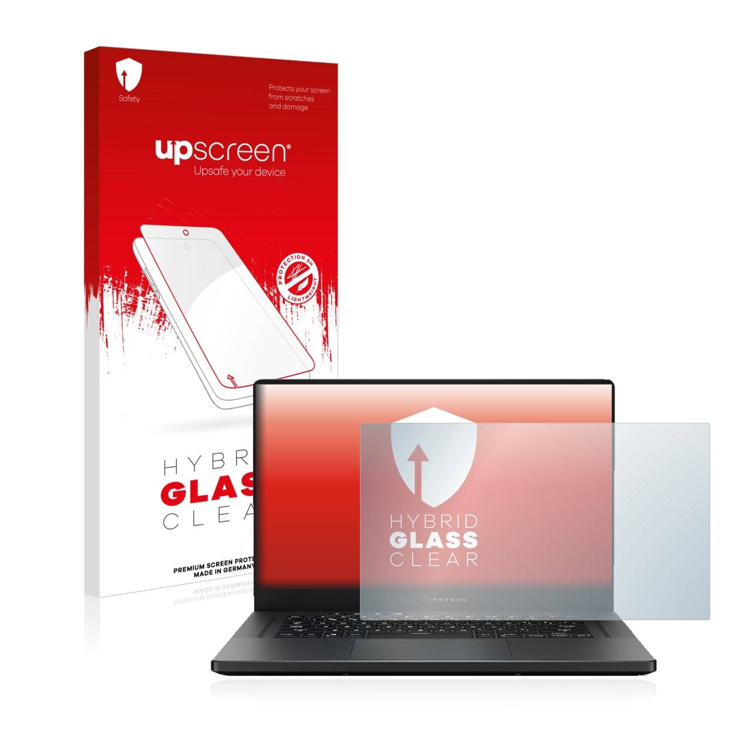 upscreen Hybrid Glass Clear Premium Schutzglas Folie für Asus ROG Zephyrus G15