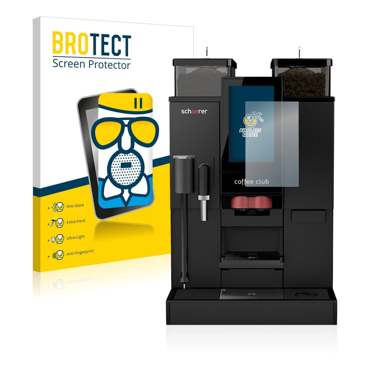 BROTECT AirGlass Matte Schutzglas Folie für Schaerer Coffee