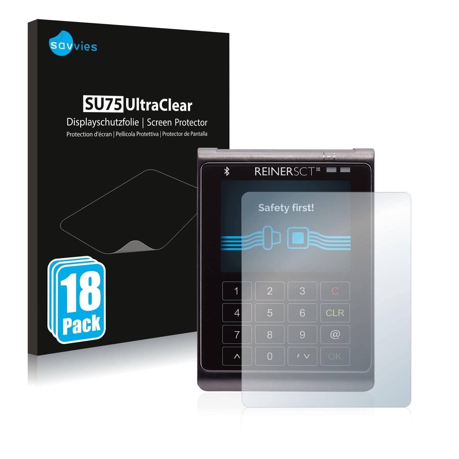 18x Savvies SU75 Displayschutzfolie für ReinerSCT