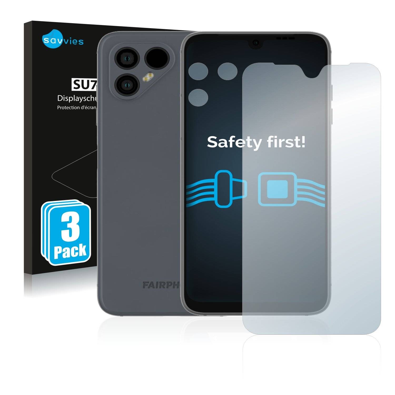 6x Savvies SU75 Displayschutzfolie für Fairphone 4 (Vorderseite +