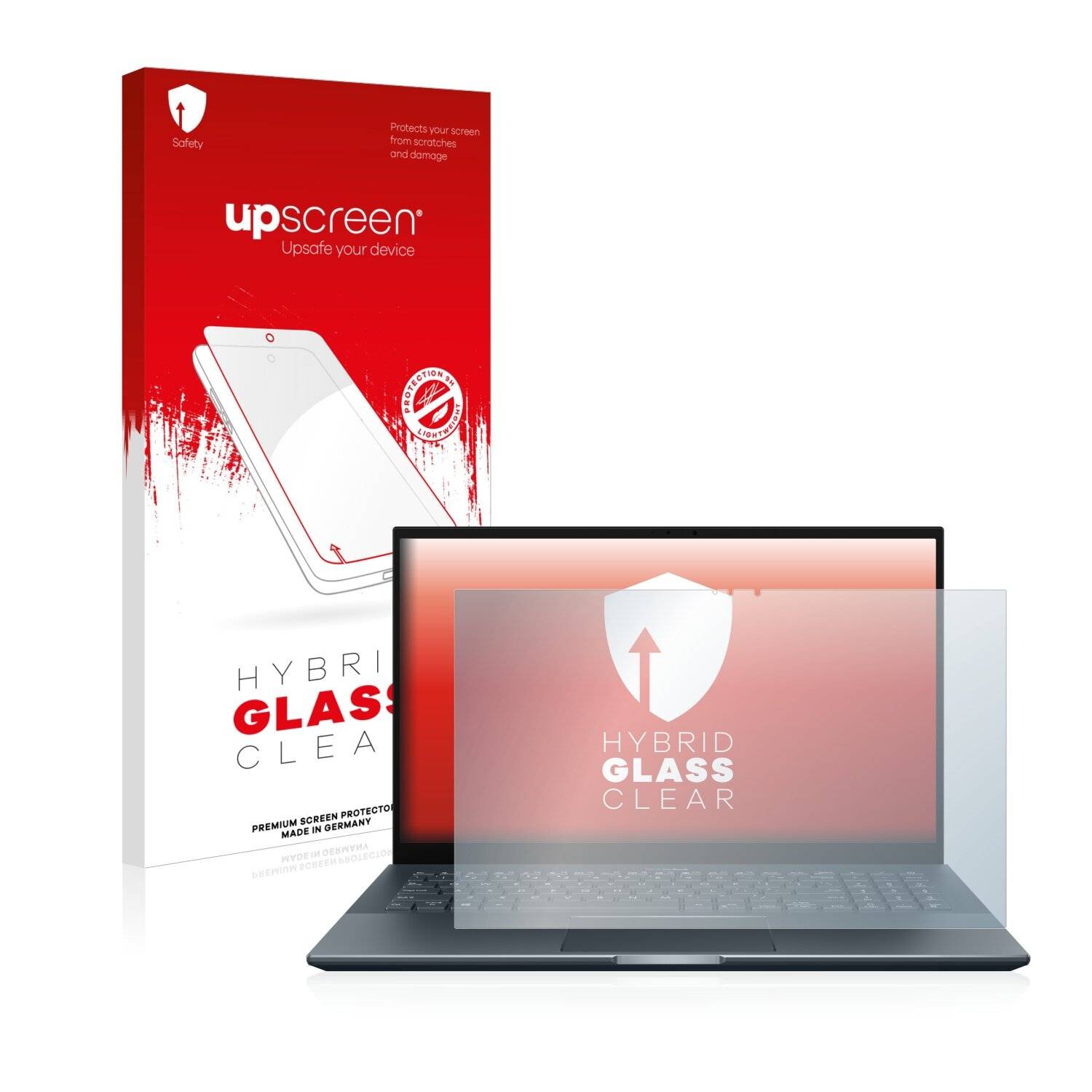 upscreen Hybrid Glass Clear Premium Schutzglas Folie für Asus ZenBook Pro 15