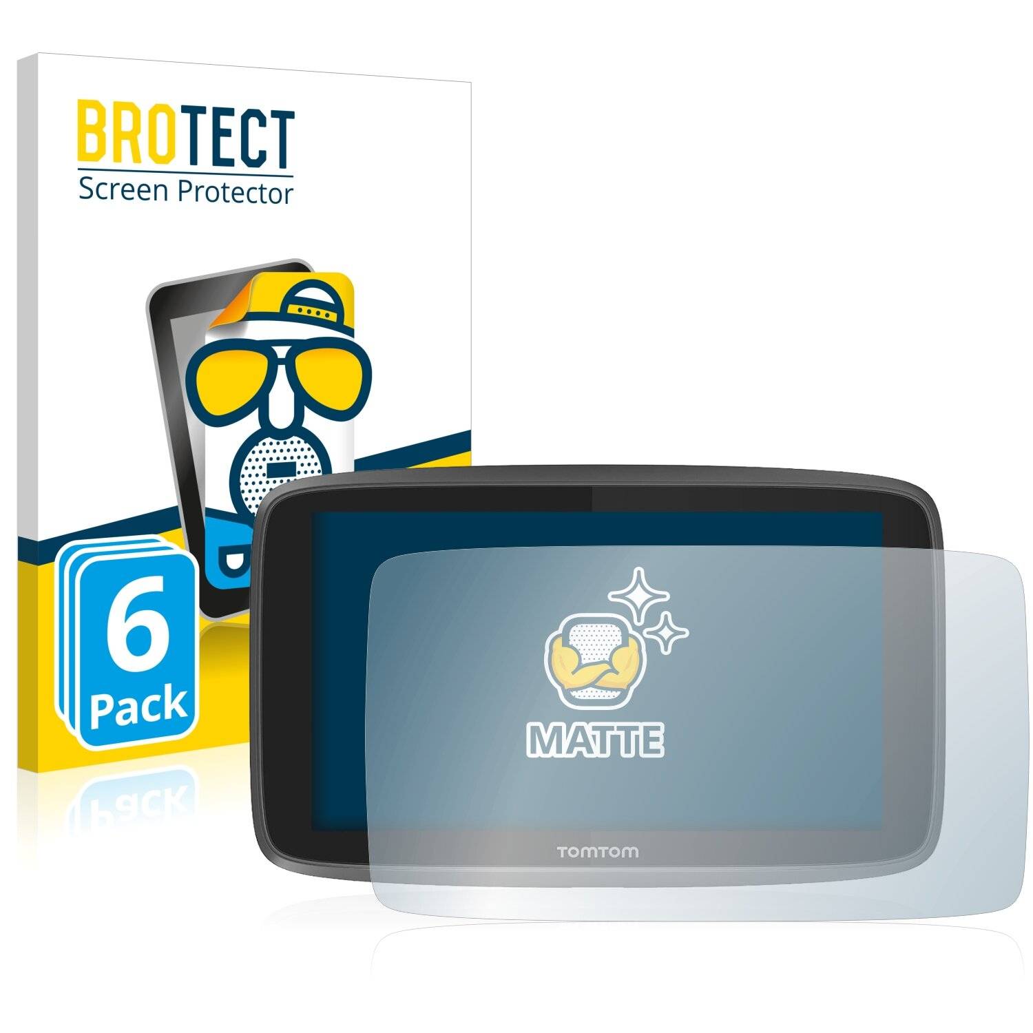 6x BROTECT Matte Displayschutzfolie für TomTom Go 6200 - Entspiegelt,