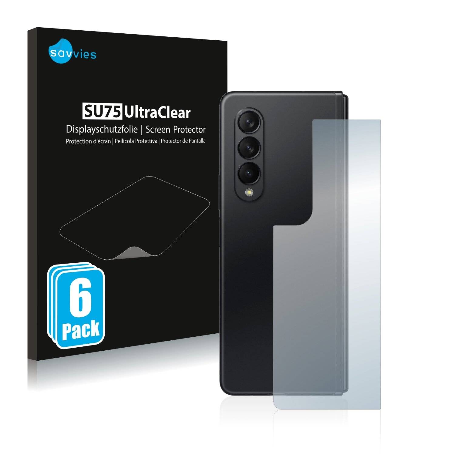6x Savvies SU75 Displayschutzfolie für Samsung Galaxy Z Fold 3 5G