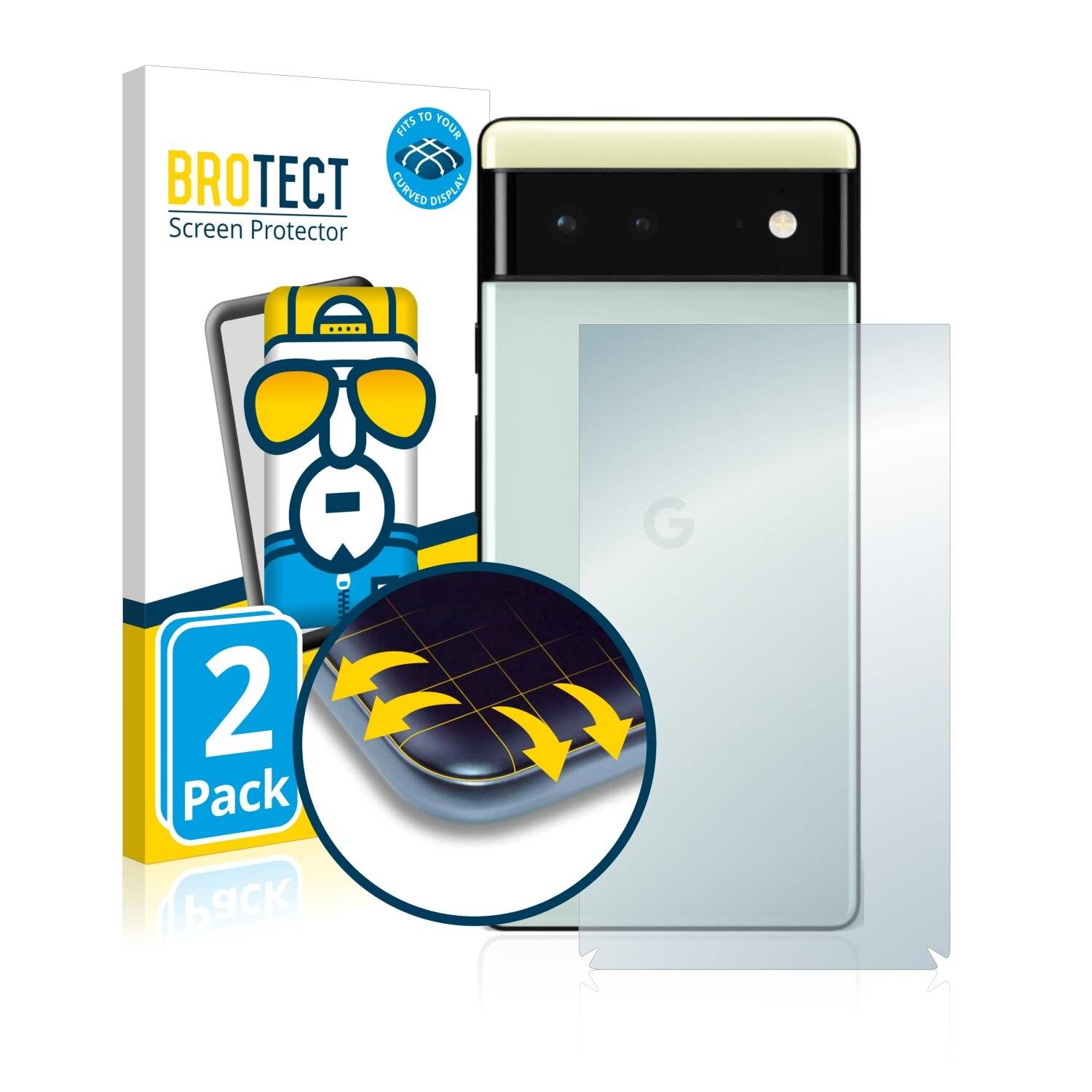 2x BROTECT Flex Full-Cover Displayschutzfolie für Google Pixel 6