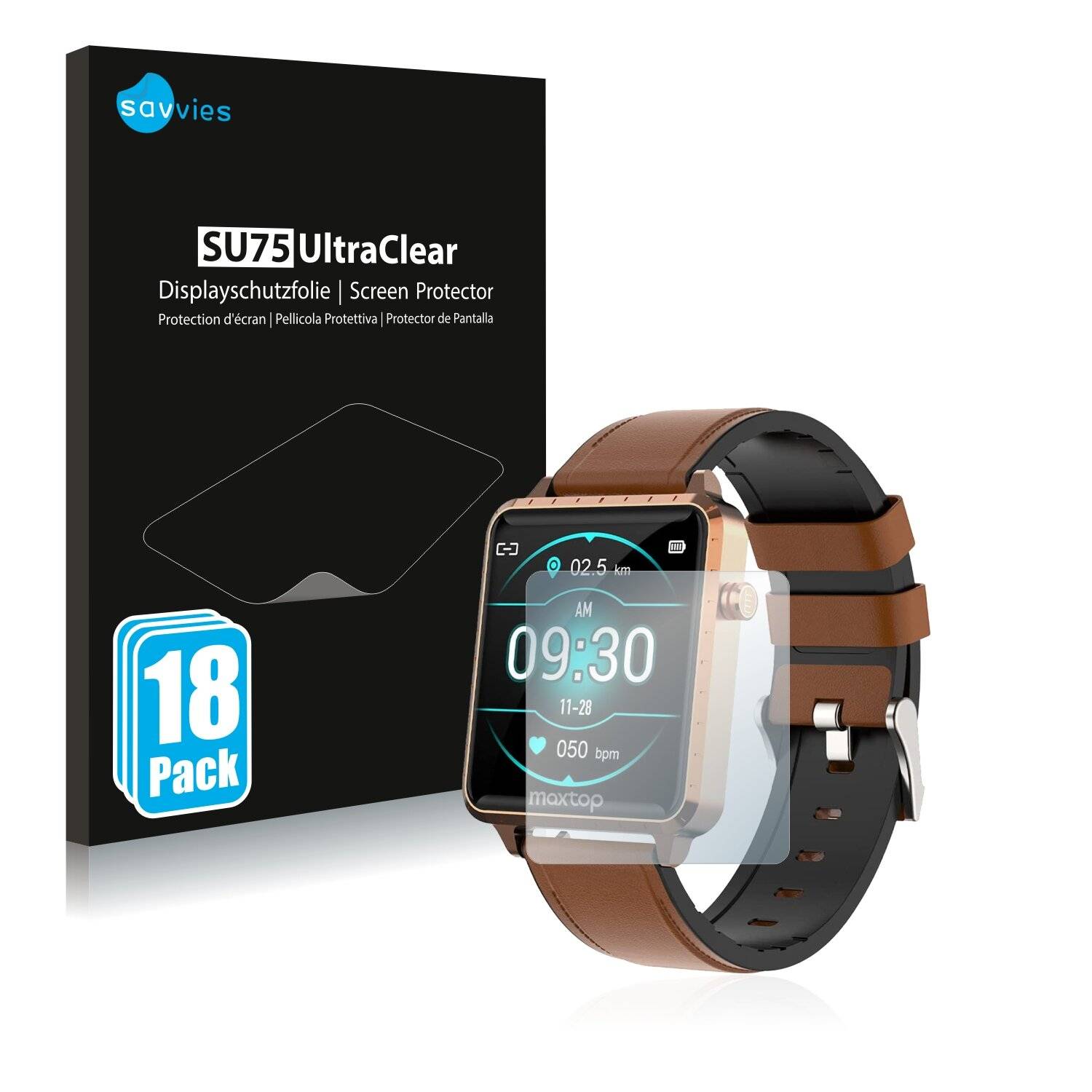 18x Savvies SU75 Displayschutzfolie für Maxtop