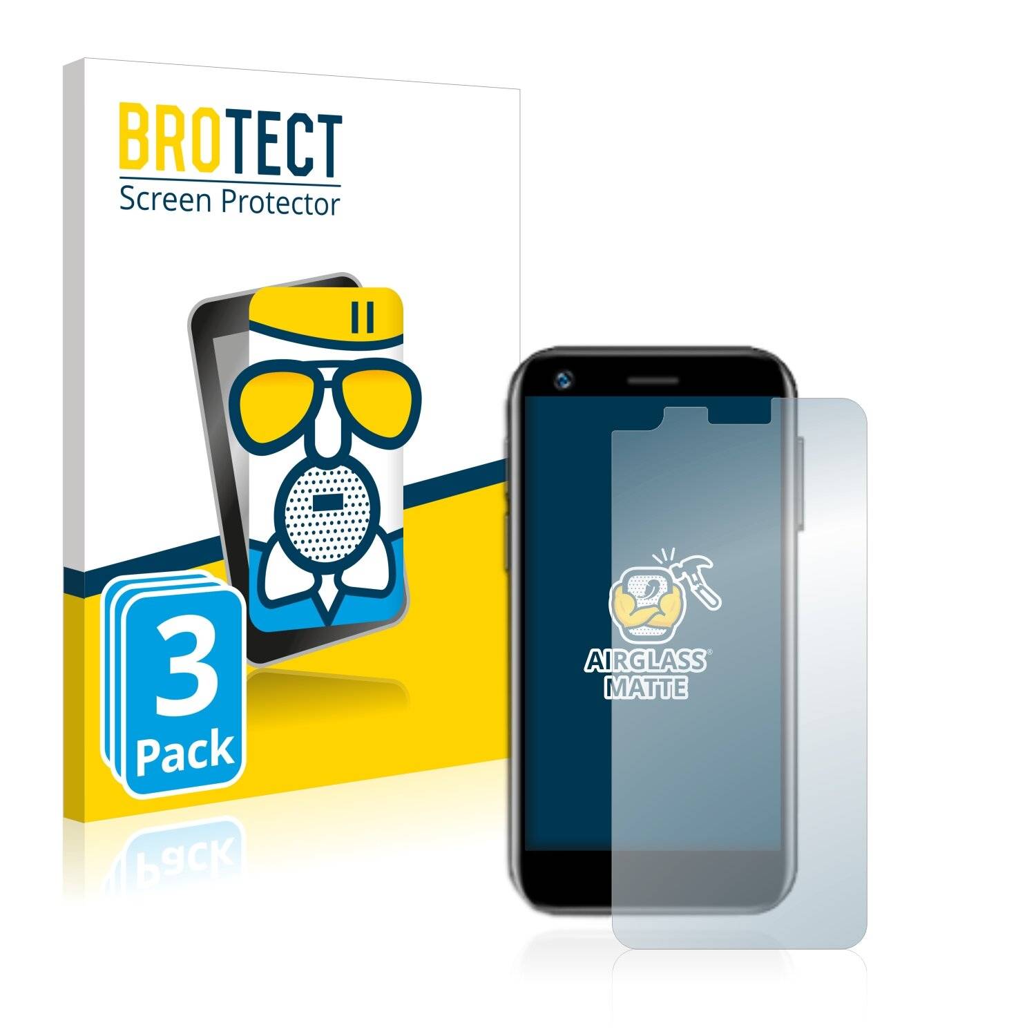 3x BROTECT AirGlass Matte Schutzglas Folie für Mony