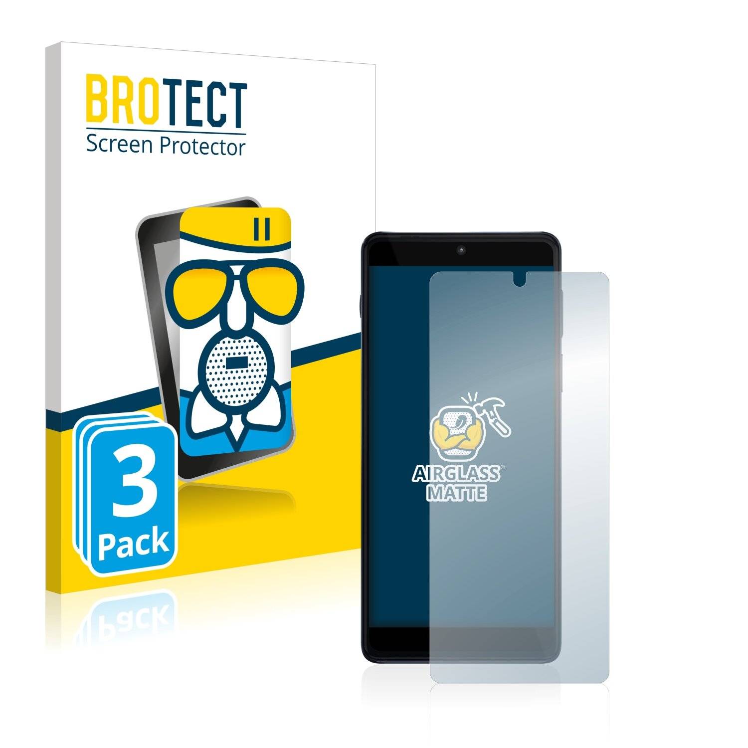 3x BROTECT AirGlass Matte Schutzglas Folie für Motorola Edge 20