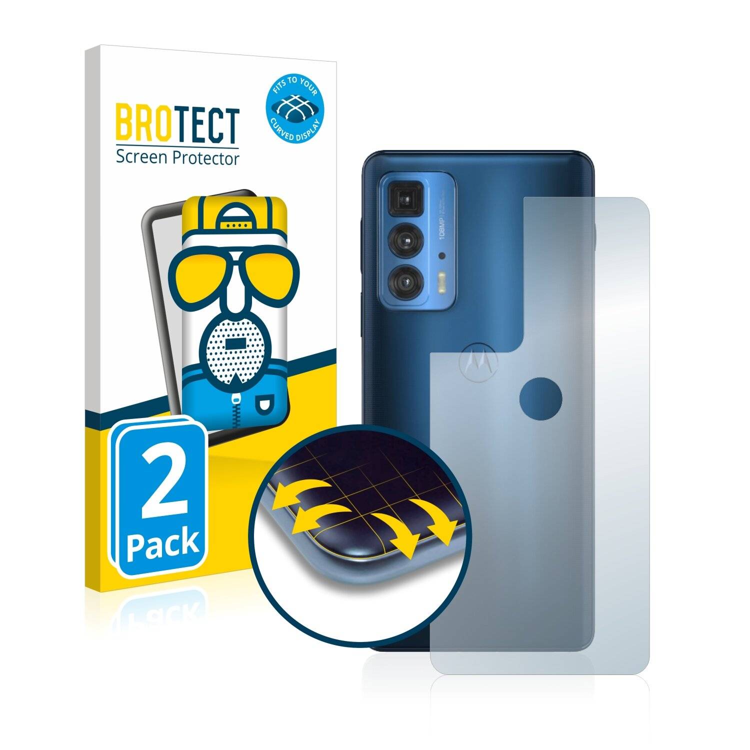2x BROTECT Flex Matte Full-Cover Displayschutzfolie für Motorola Edge 20 Pro