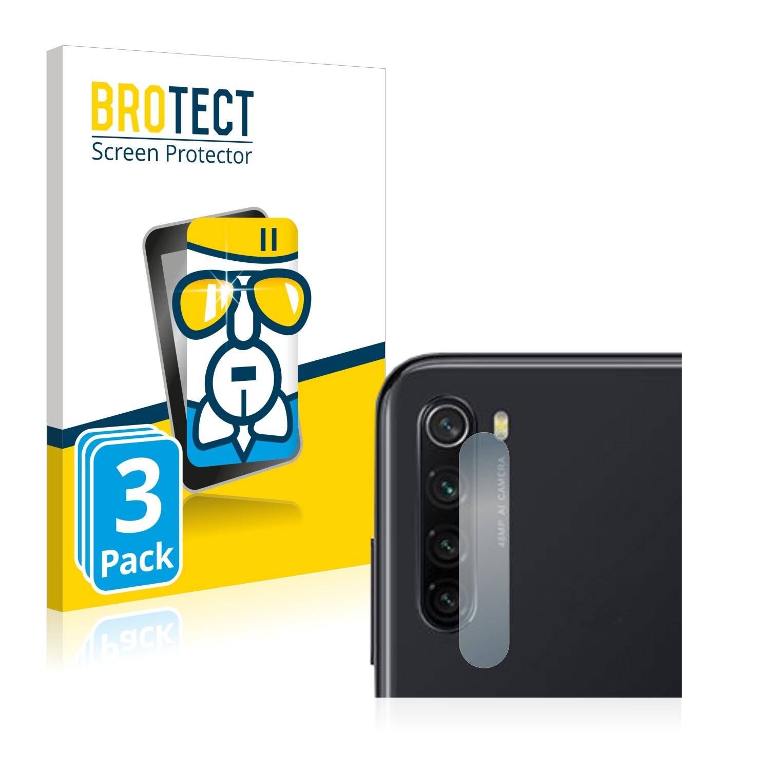 3x BROTECT AirGlass Schutzglas Folie für Xiaomi Redmi Note 8 2021 (NUR