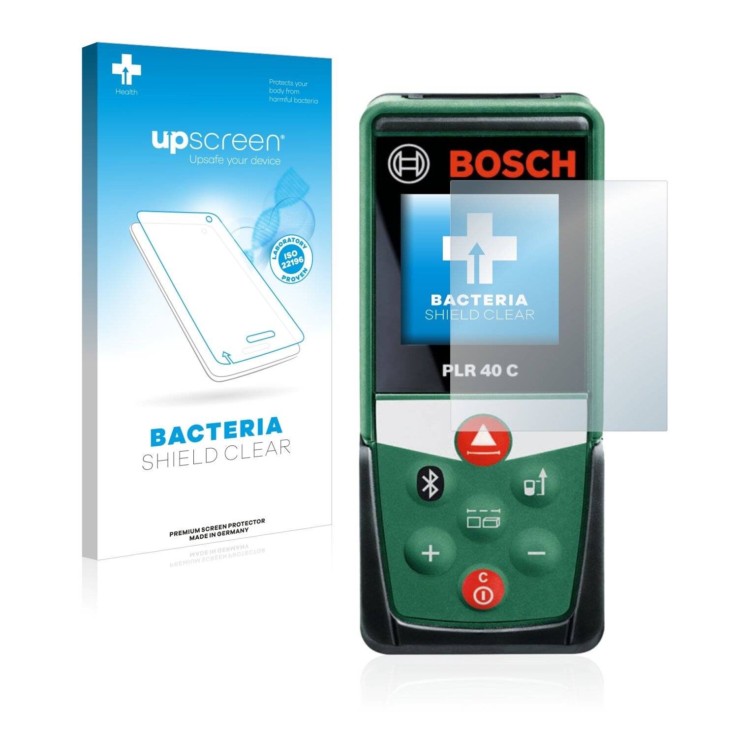 upscreen Bacteria Shield Clear Premium Antibakterielle Displayschutzfolie für Bosch PLR 40