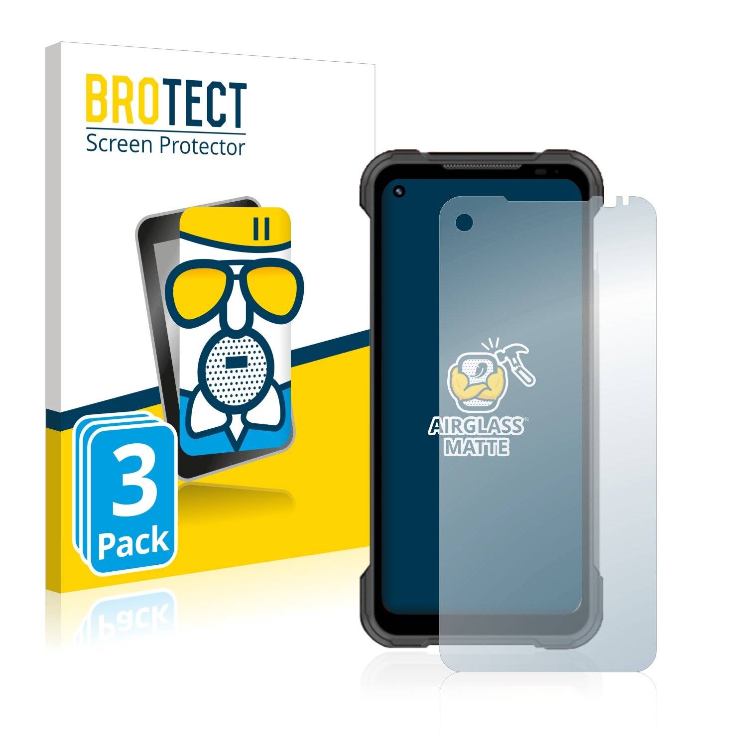 3x BROTECT AirGlass Matte Schutzglas Folie für Doogee S97