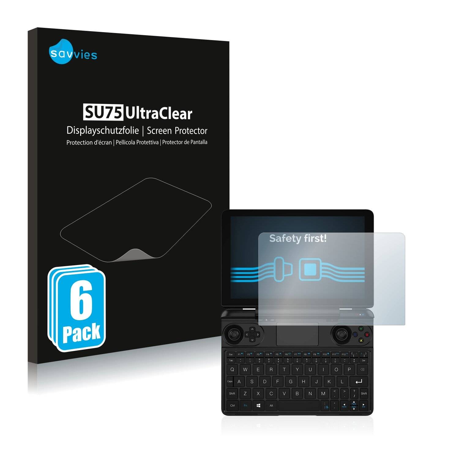 3x Savvies SU75 Displayschutzfolie für GPD Win Max