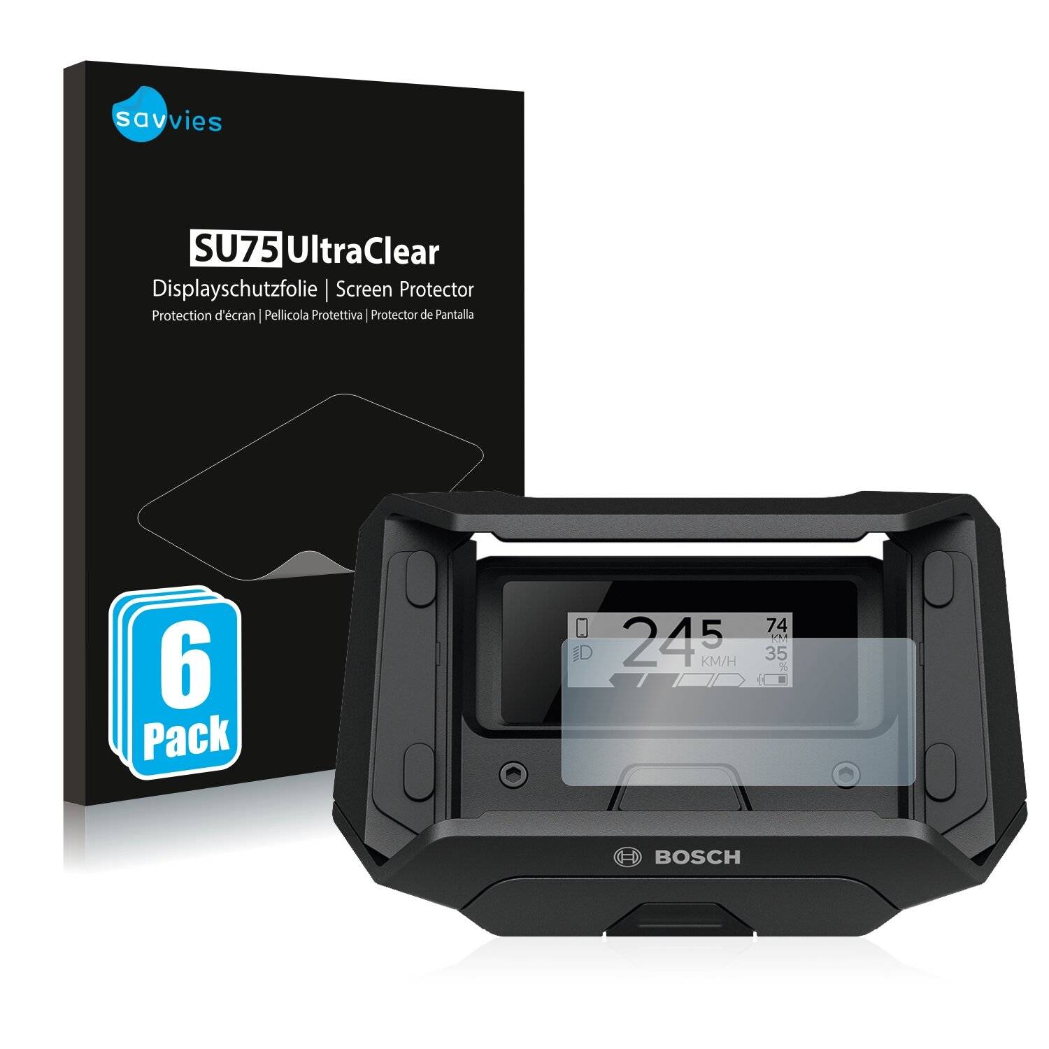 6x Savvies SU75 Displayschutzfolie für Bosch SmartphoneHub