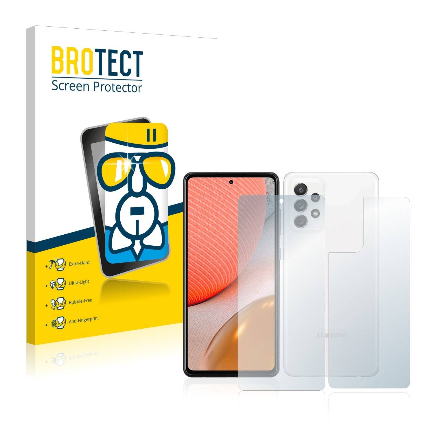 BROTECT AirGlass Schutzglas Folie für Samsung Galaxy A72 5G (Vorder +