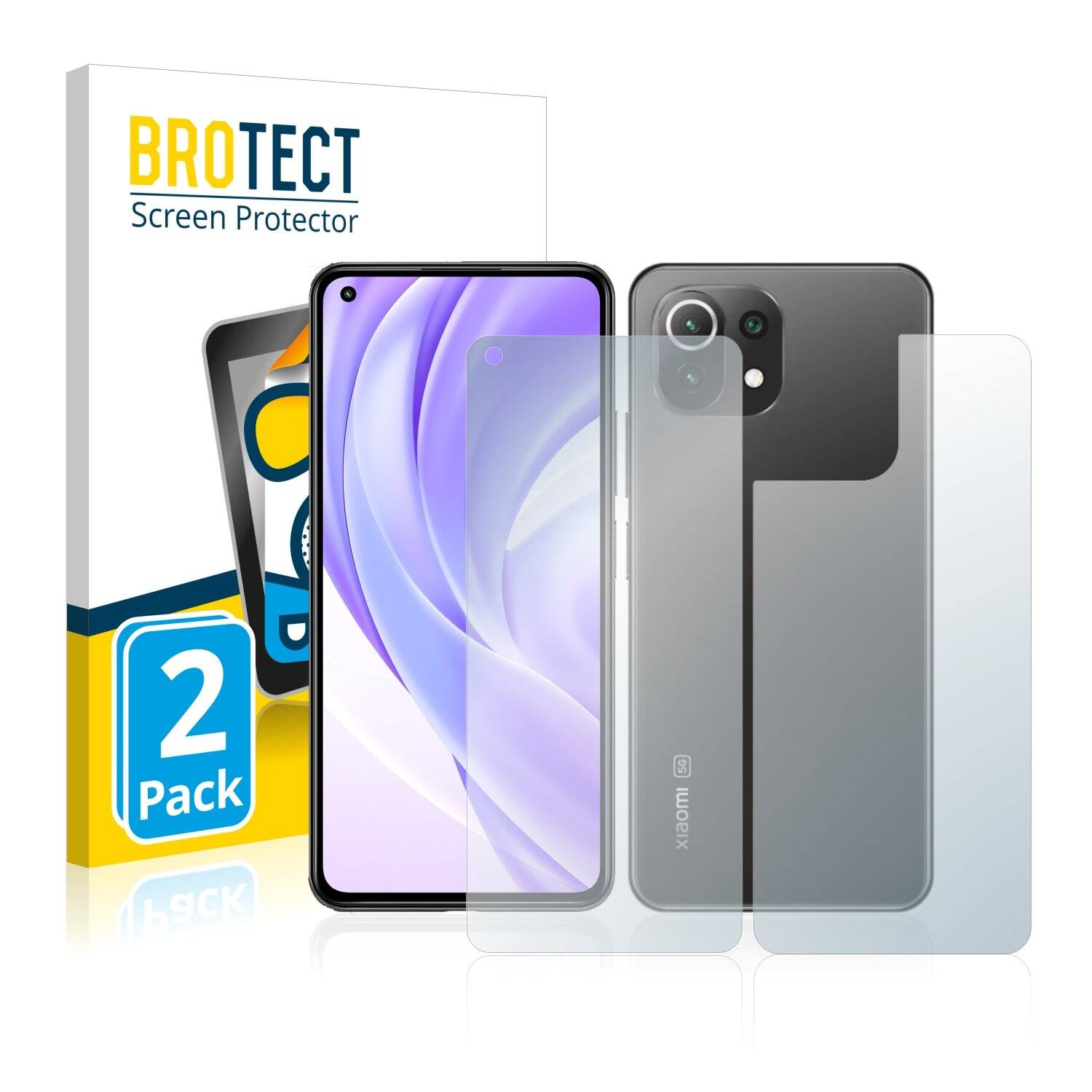 2x BROTECT Matte Displayschutzfolie für Xiaomi Mi 11 Lite (Vorder + Rückseite) -