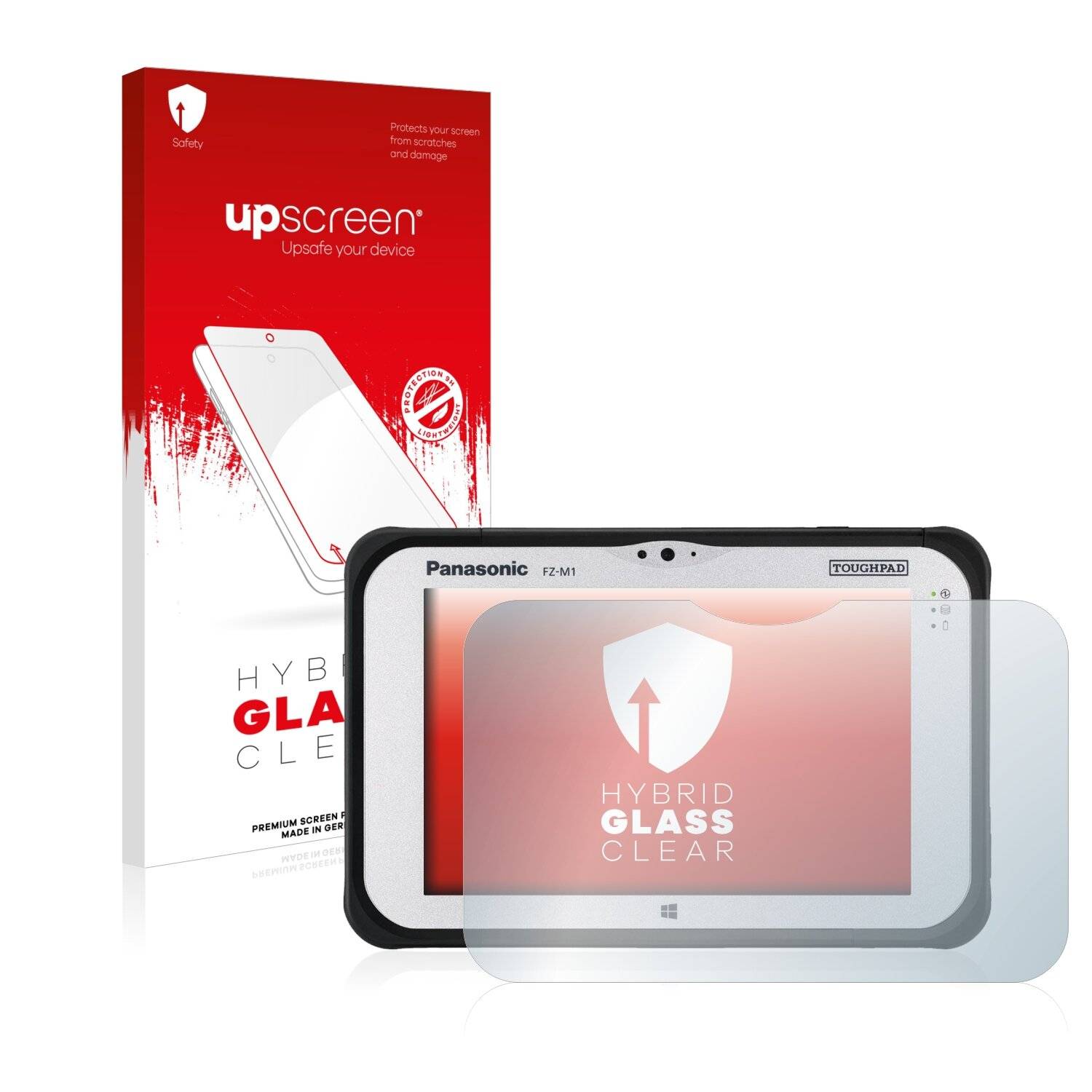 upscreen Hybrid Glass Clear Premium Schutzglas Folie für Panasonic Toughbook M1