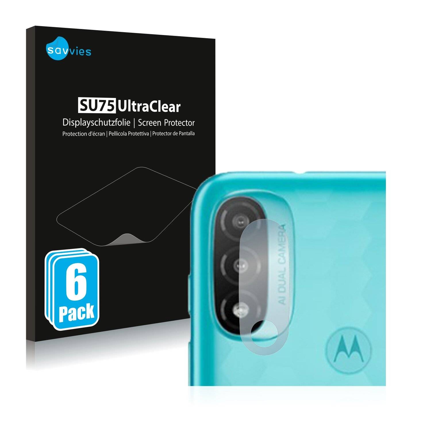 6x Savvies SU75 Displayschutzfolie für Motorola Moto E20 (NUR