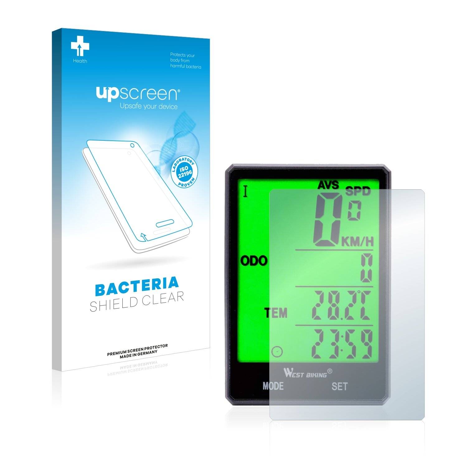 upscreen Bacteria Shield Clear Premium Antibakterielle Displayschutzfolie für LuTuo Bike