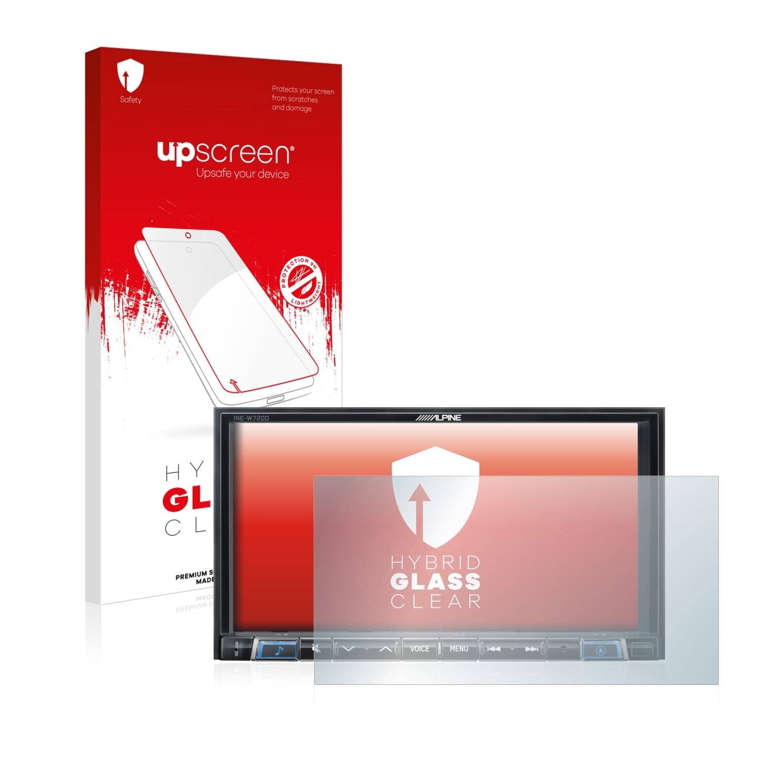 upscreen Hybrid Glass Clear Premium Schutzglas Folie für Alpine