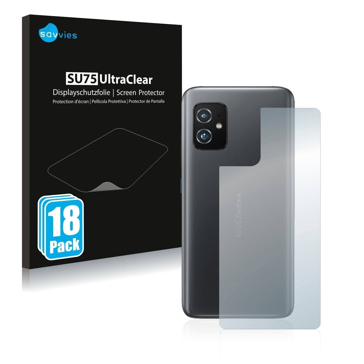 18x Savvies SU75 Displayschutzfolie für Asus ZenFone 8