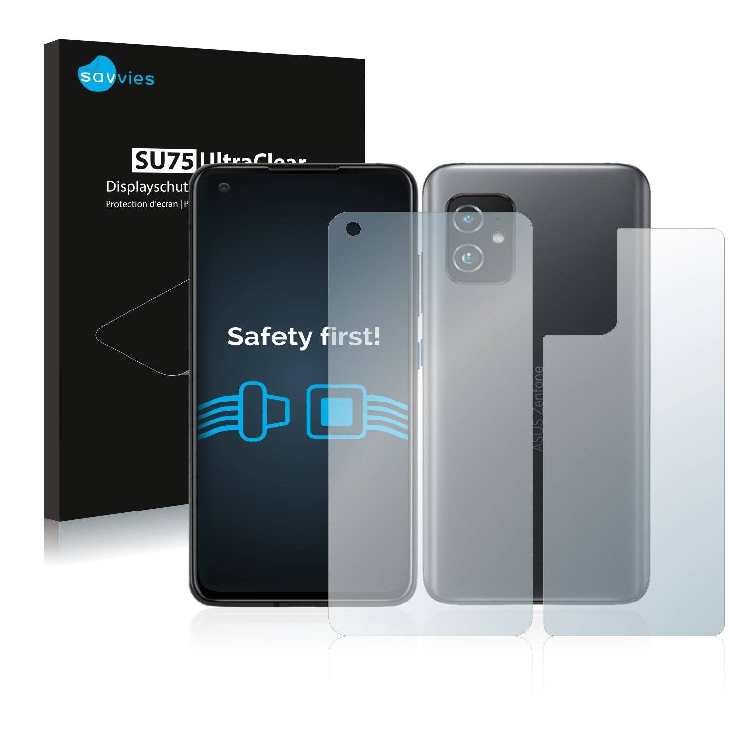 18x Savvies SU75 Displayschutzfolie für Asus ZenFone 8 (Vorder +