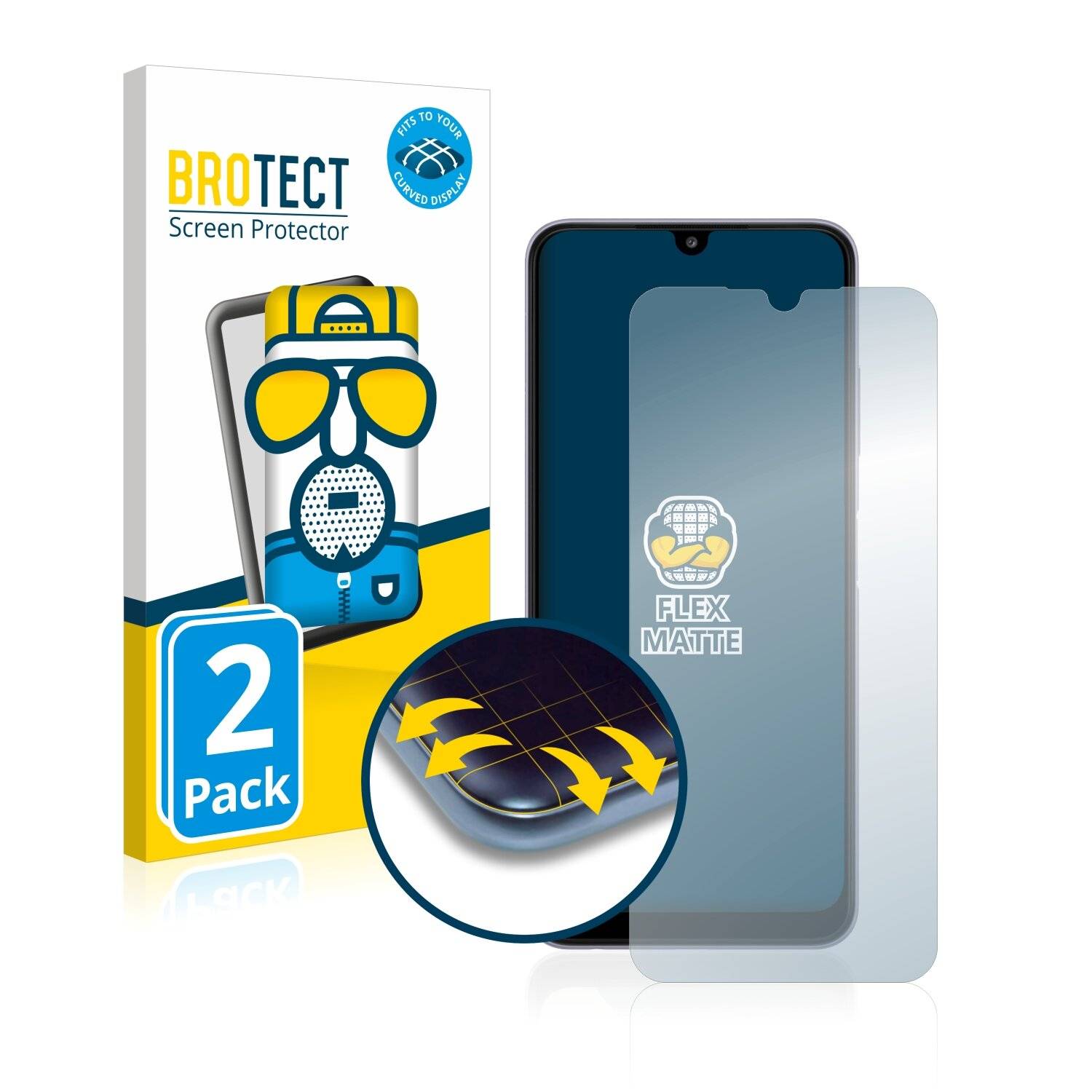 2x BROTECT Flex Matte Full-Cover Displayschutzfolie für Samsung Galaxy A22