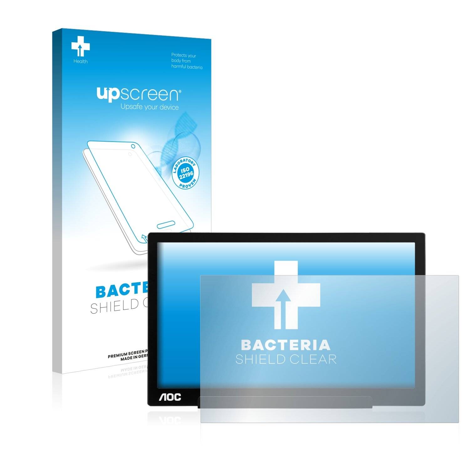 upscreen Bacteria Shield Clear Premium Antibakterielle Displayschutzfolie für AOC