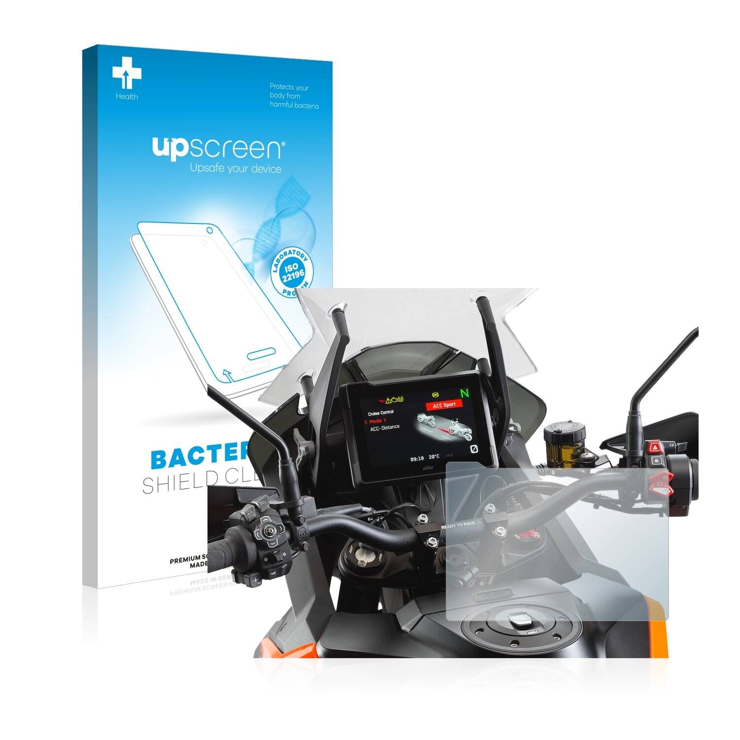 upscreen Bacteria Shield Clear Premium Antibakterielle Displayschutzfolie für KTM 1290 Super