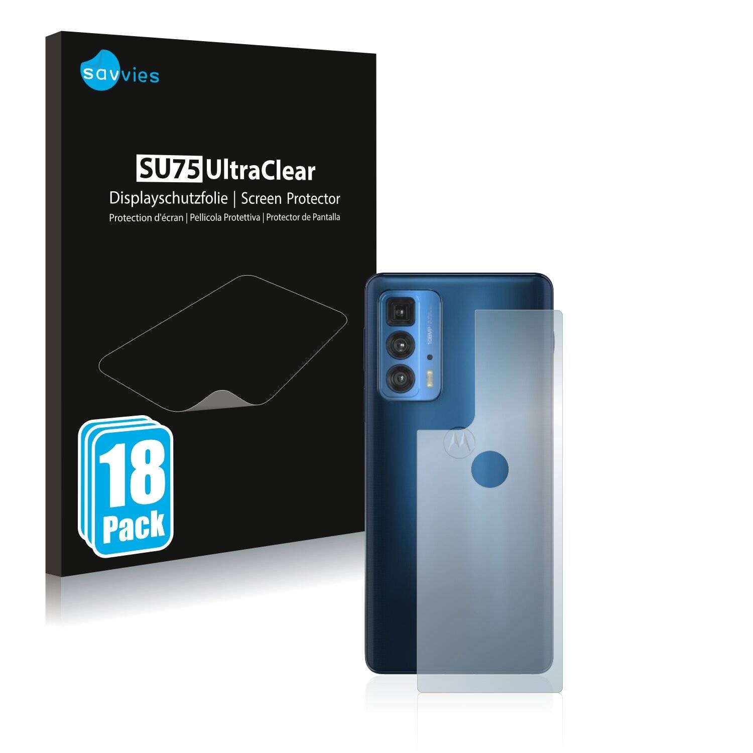 18x Savvies SU75 Displayschutzfolie für Motorola Edge S Pro