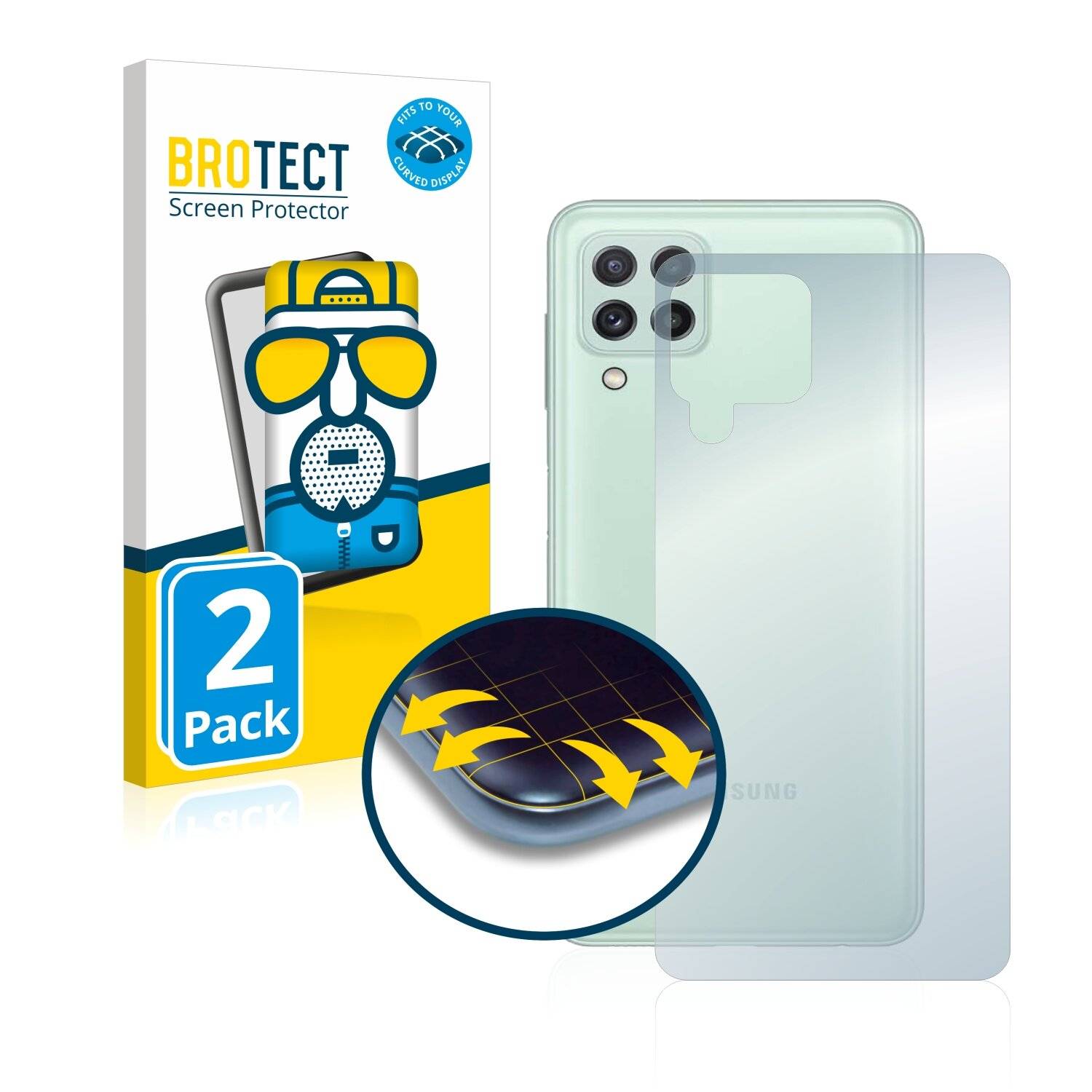 2x BROTECT Flex Matte Full-Cover Displayschutzfolie für Samsung Galaxy A22 4G