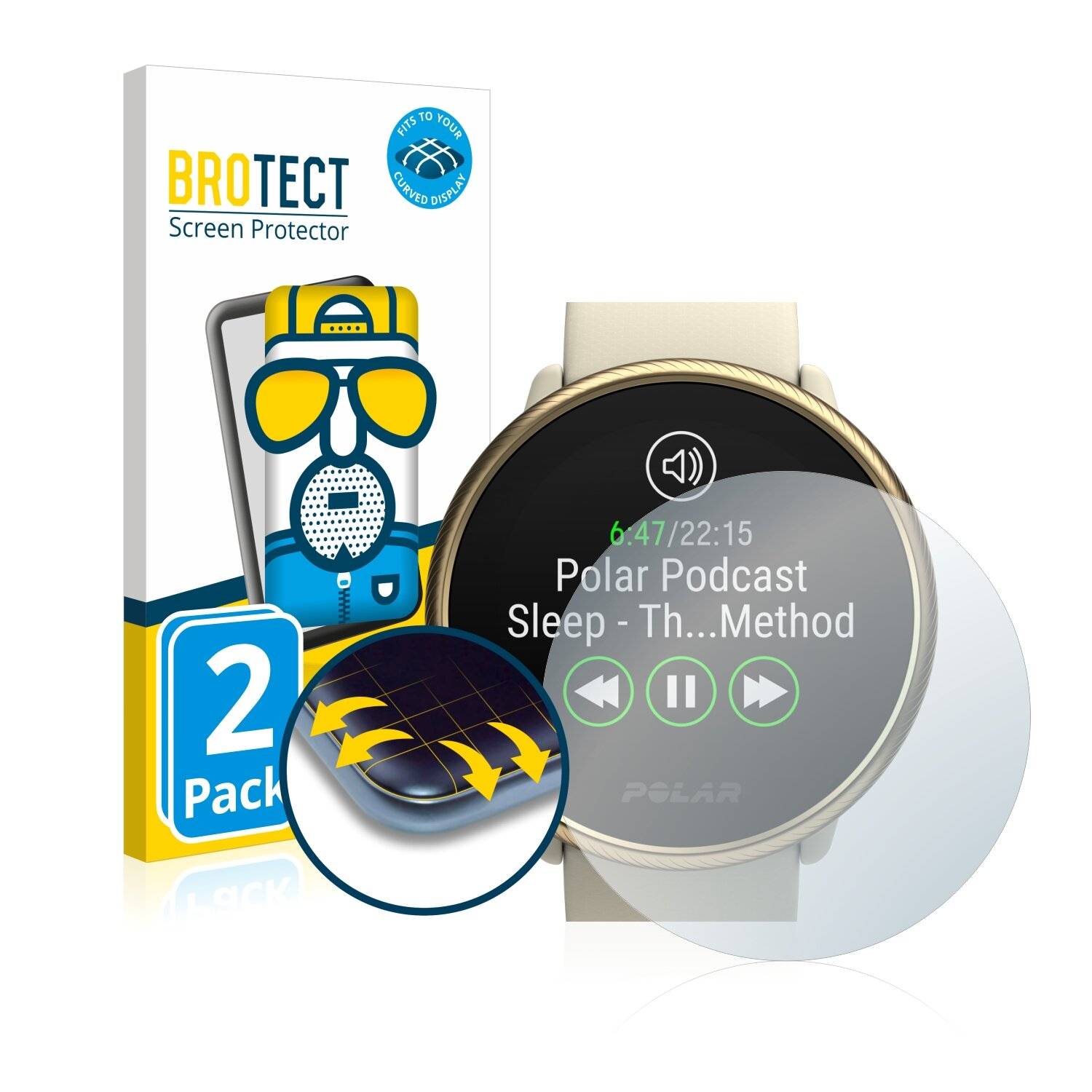2x BROTECT Flex Matte Full-Cover Displayschutzfolie für Polar Ignite