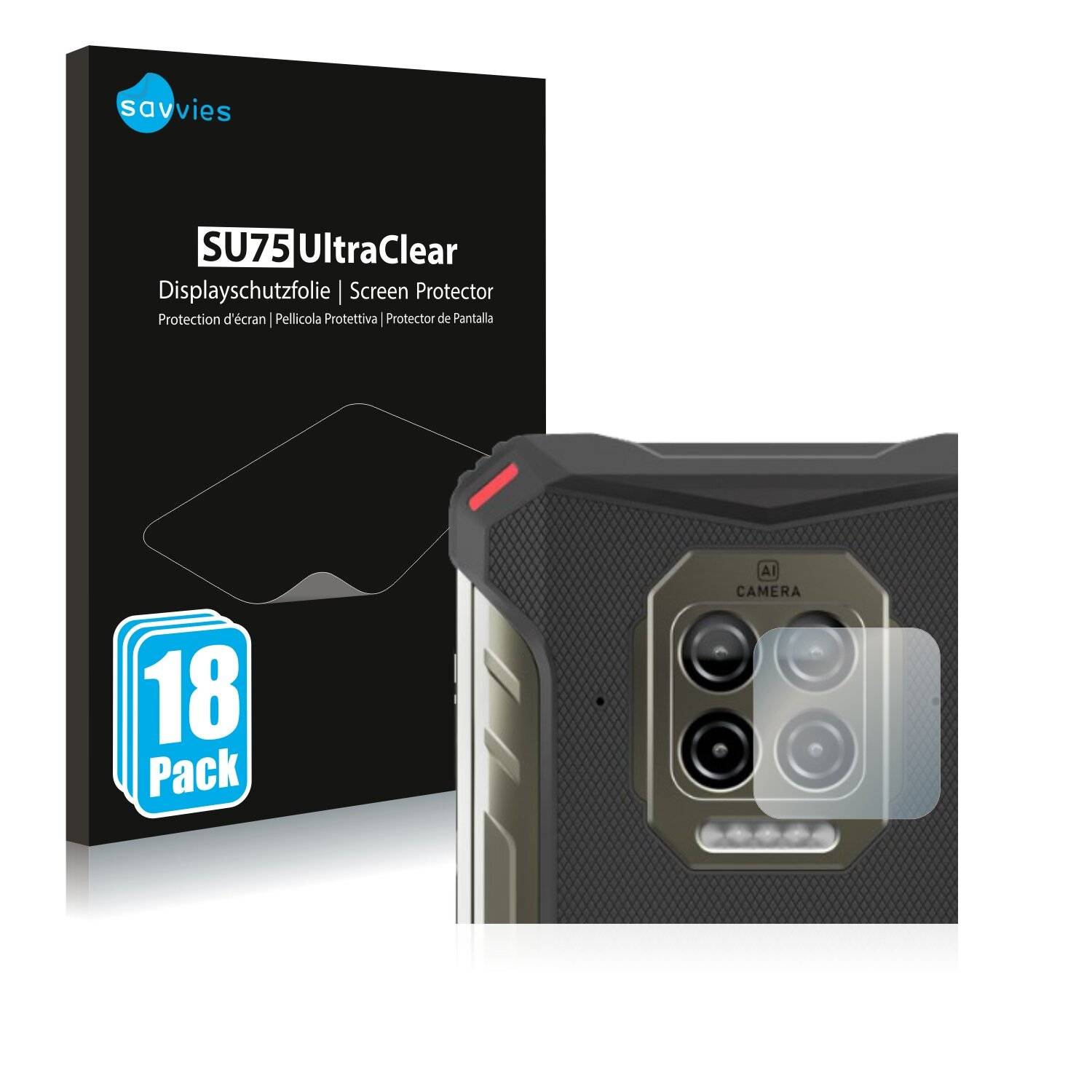 18x Savvies SU75 Displayschutzfolie für Doogee S86 (NUR