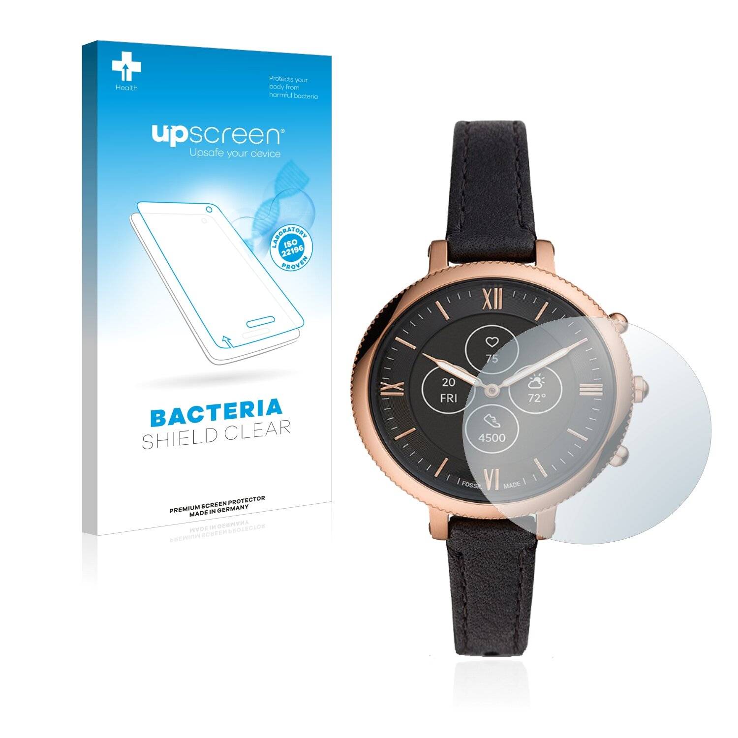 upscreen Bacteria Shield Clear Premium Antibakterielle Displayschutzfolie für Fossil Monroe
