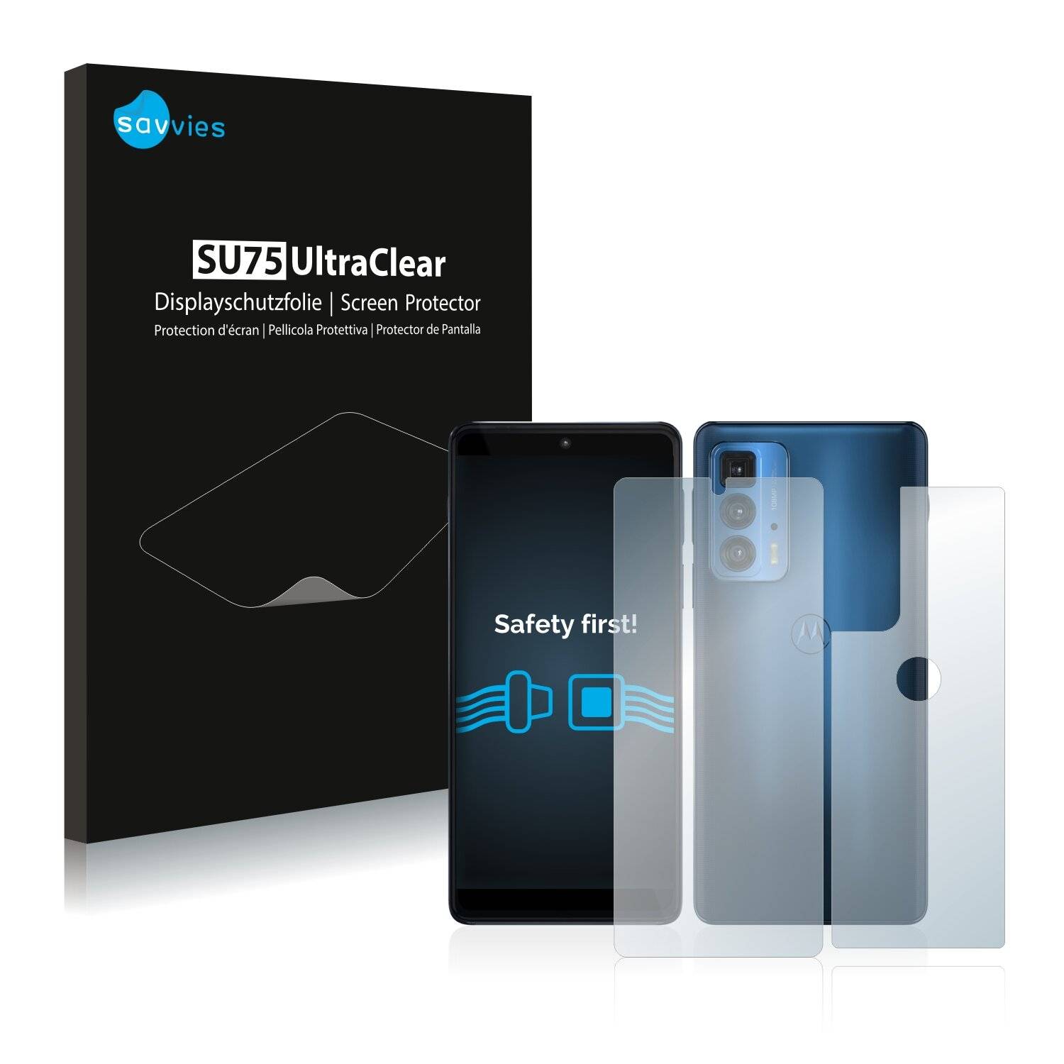 18x Savvies SU75 Displayschutzfolie für Motorola Edge 20 Pro (Vorder +