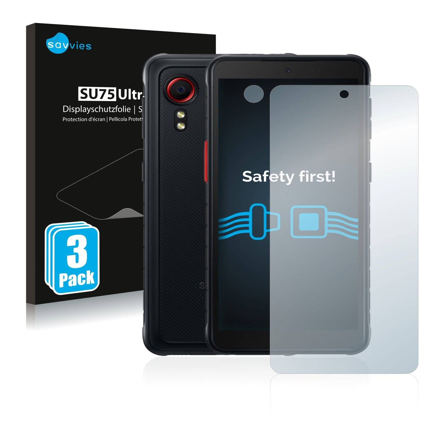 6x Savvies SU75 Displayschutzfolie für Samsung Galaxy Xcover 5 (Vorderseite +