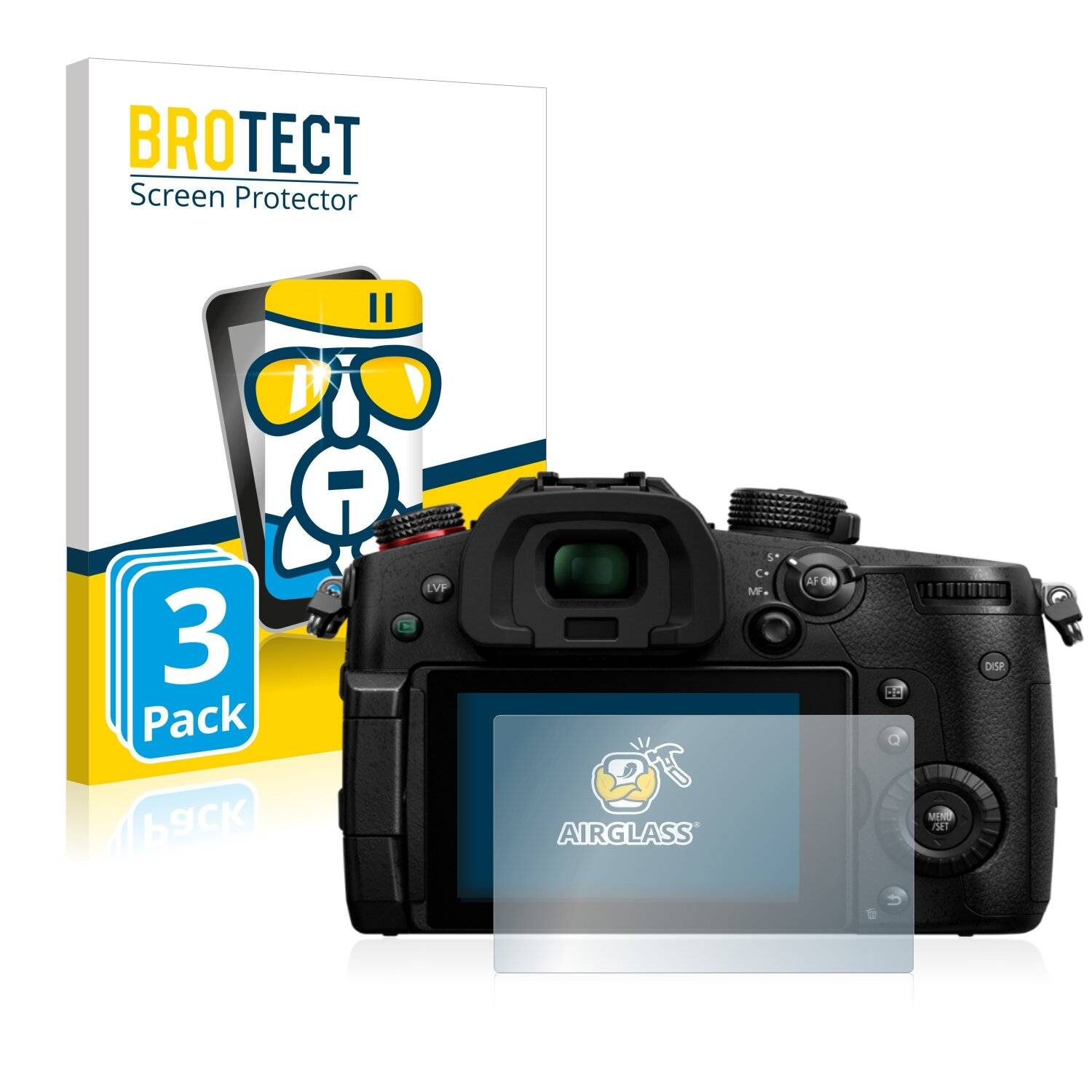 3x BROTECT AirGlass Schutzglas Folie für Panasonic Lumix DC-GH5
