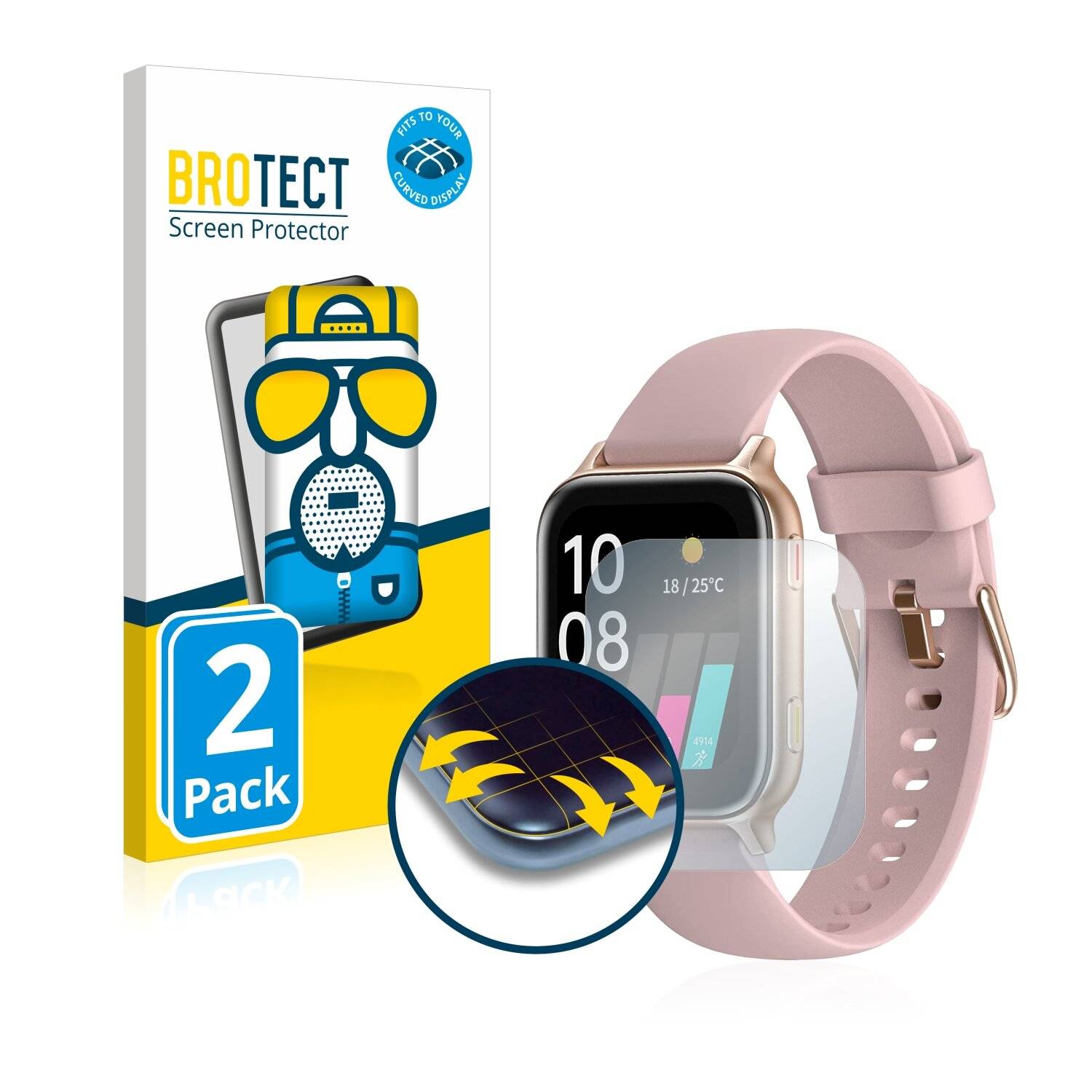 2x BROTECT Flex Matte Full-Cover Displayschutzfolie für Umidigi Uwatch