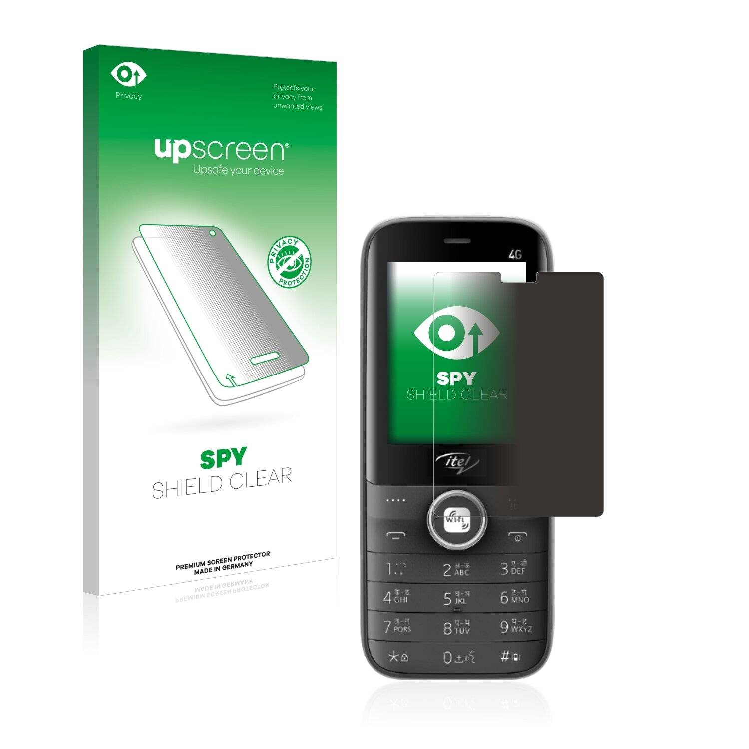upscreen Spy Shield Clear Premium Blickschutzfolie für Itel Magic 2