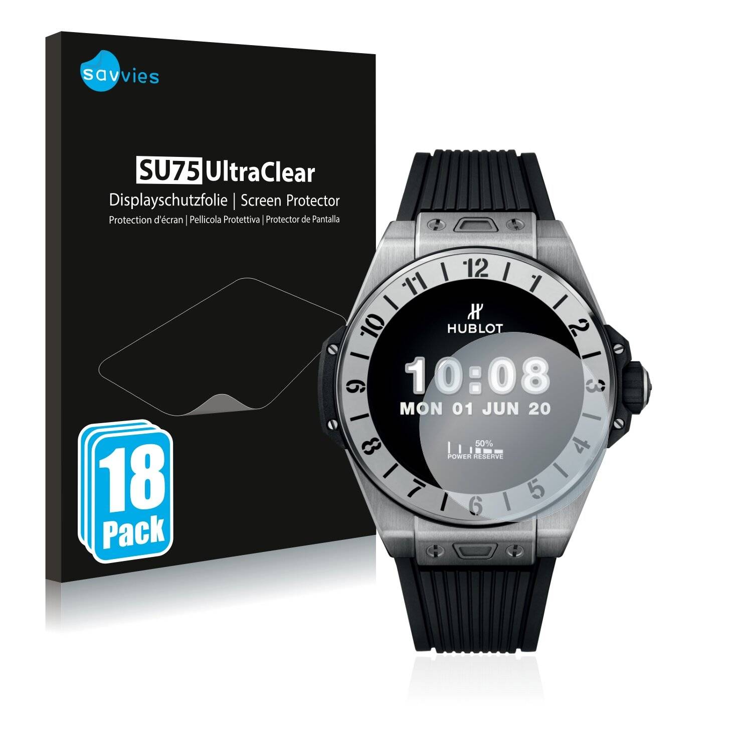 18x Savvies SU75 Displayschutzfolie für Hublot Big Bang e Premier