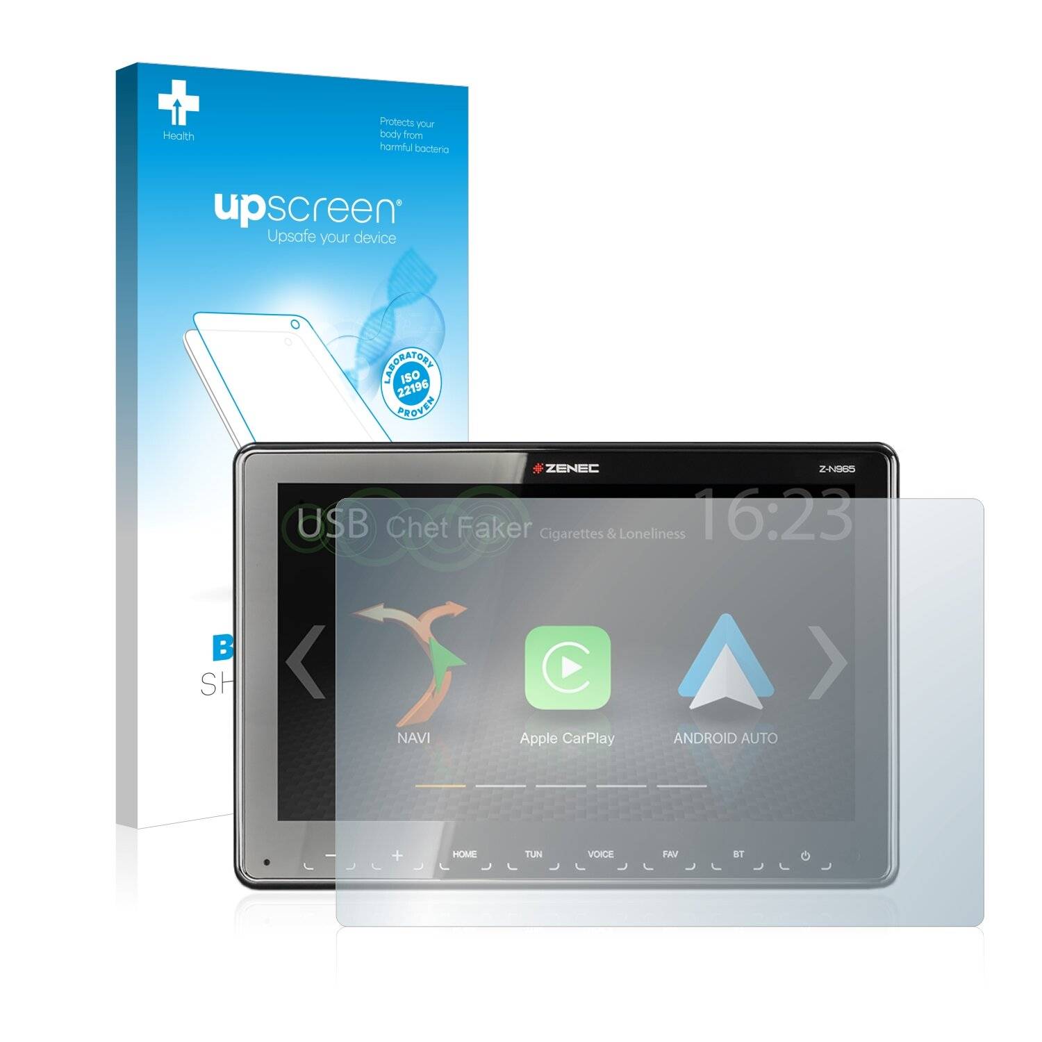 upscreen Bacteria Shield Clear Premium Antibakterielle Displayschutzfolie für Zenec