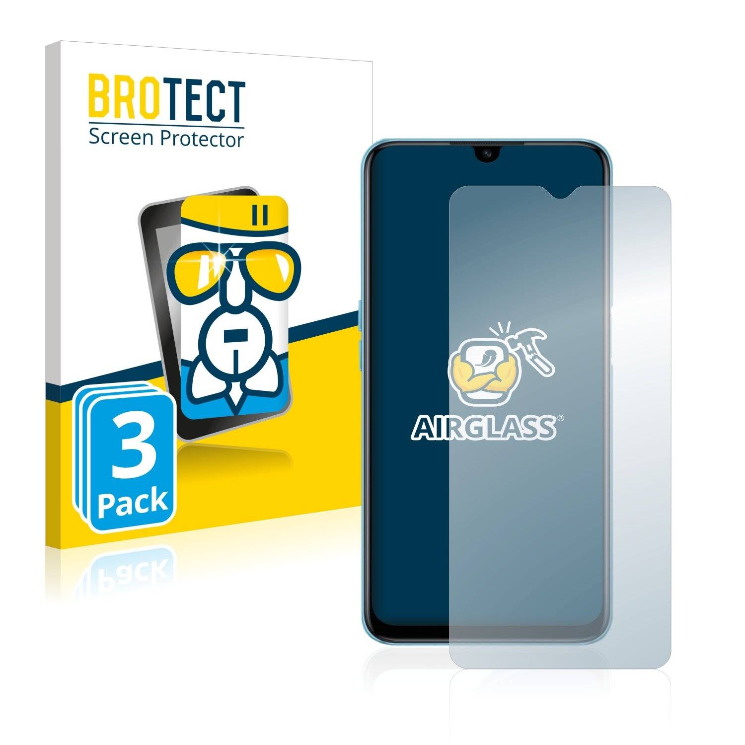 3x BROTECT AirGlass Schutzglas Folie für Oppo A56