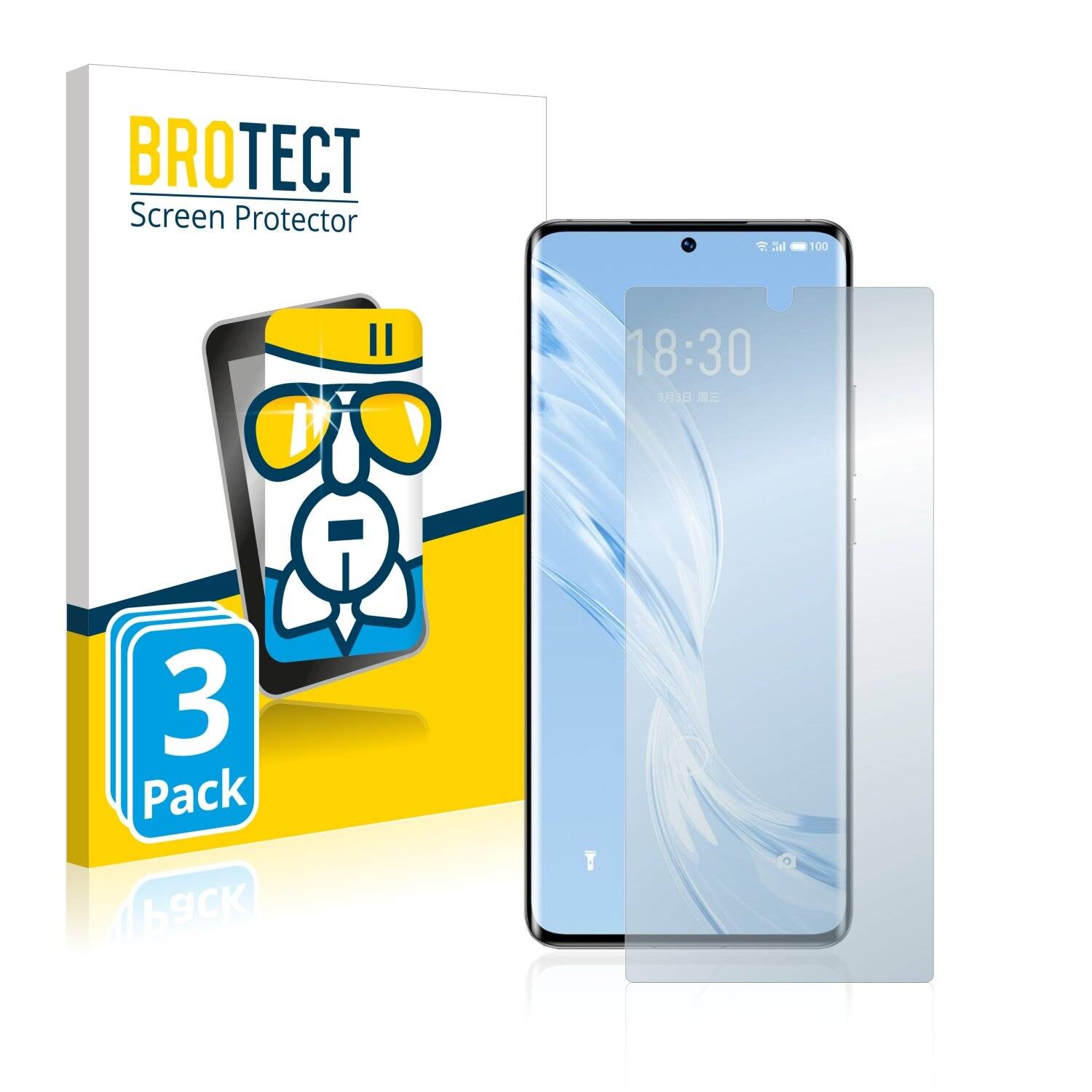 3x BROTECT AirGlass Schutzglas Folie für Meizu 18