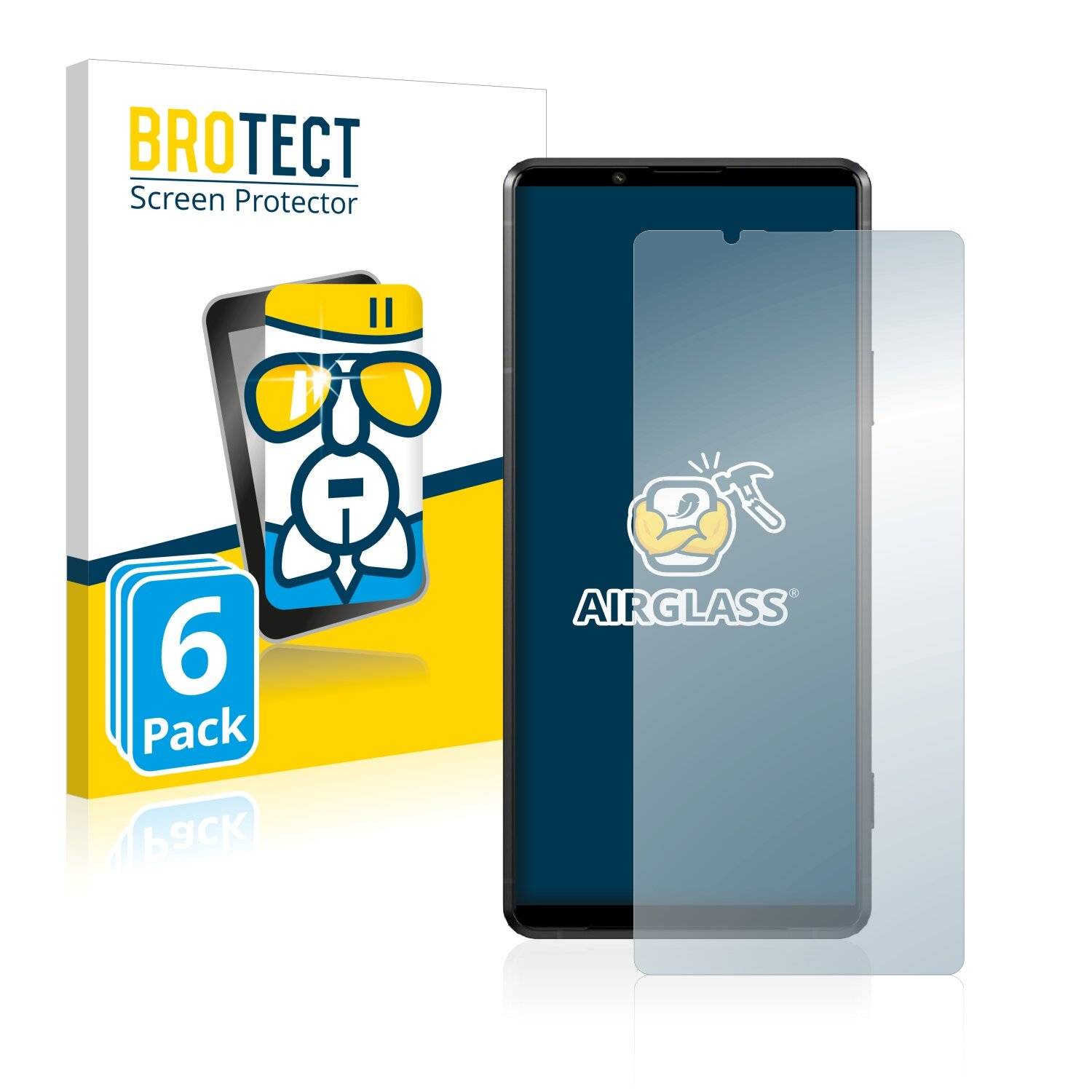6x BROTECT AirGlass Schutzglas Folie für Sony Xperia